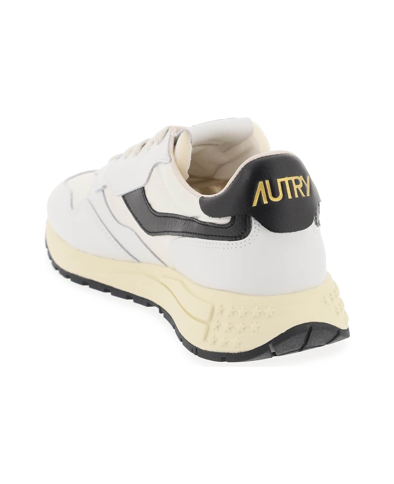 Autry Low-cut Nylon And Leather Reelwind Sneakers - Bianco