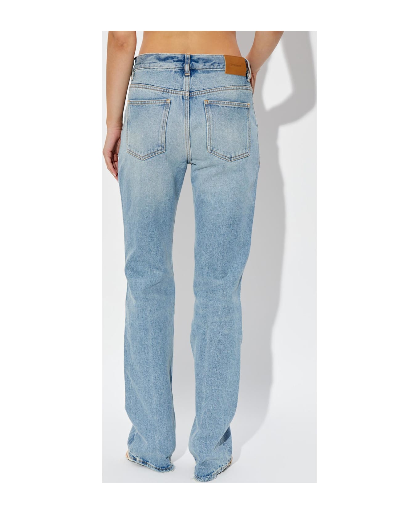 Saint Laurent Jeans With Vintage Effect - Sicily Blue