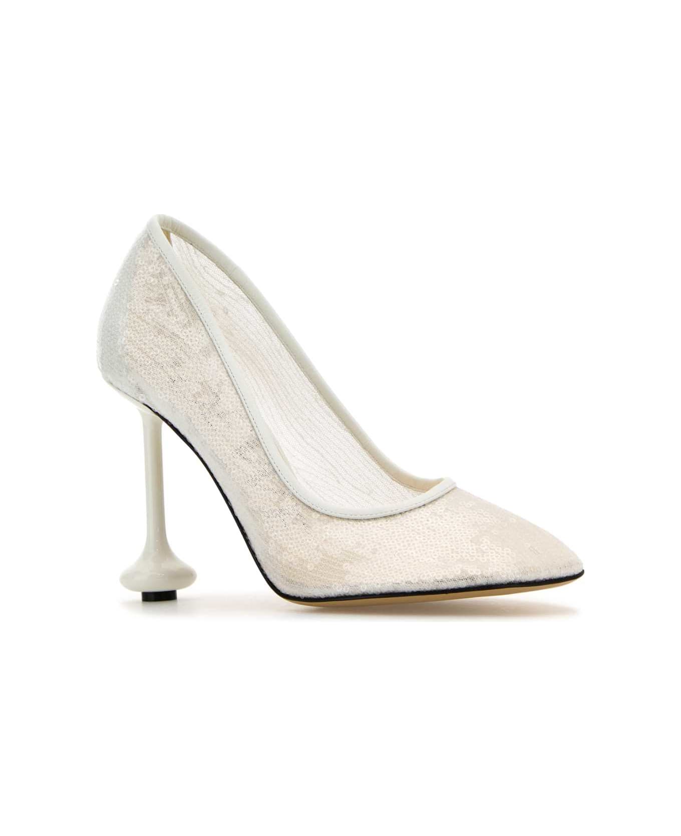 Loewe Embellished Mesh Toy Pumps - TRANSPARENTWHITE