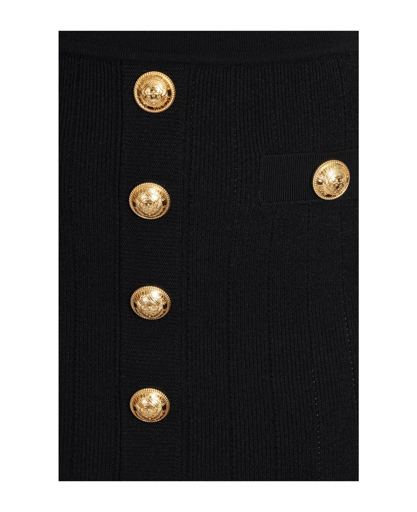 Balmain Skirt In Black Viscose - black