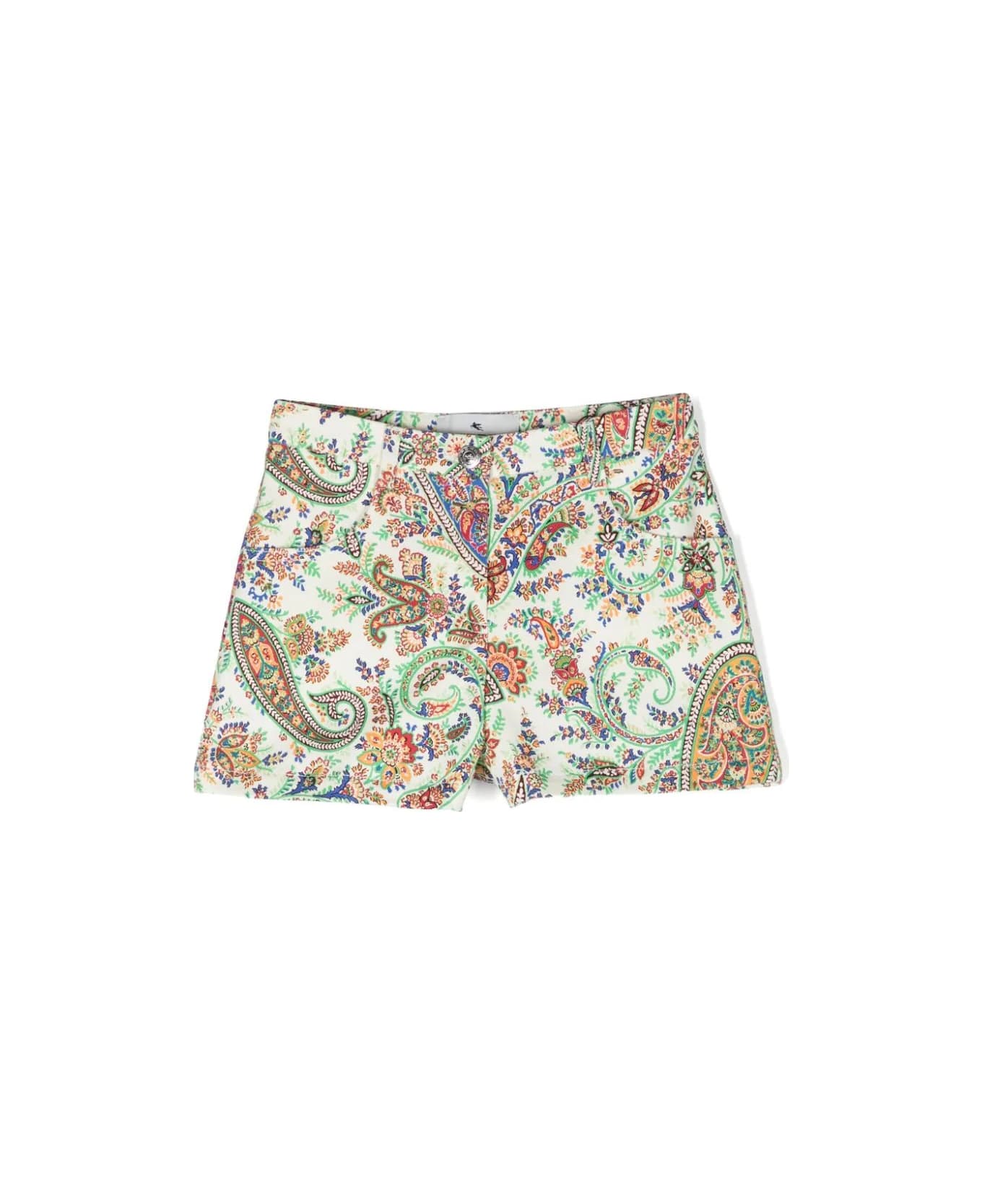 Etro Shorts With Multicolour Paisley Print - Multicolour