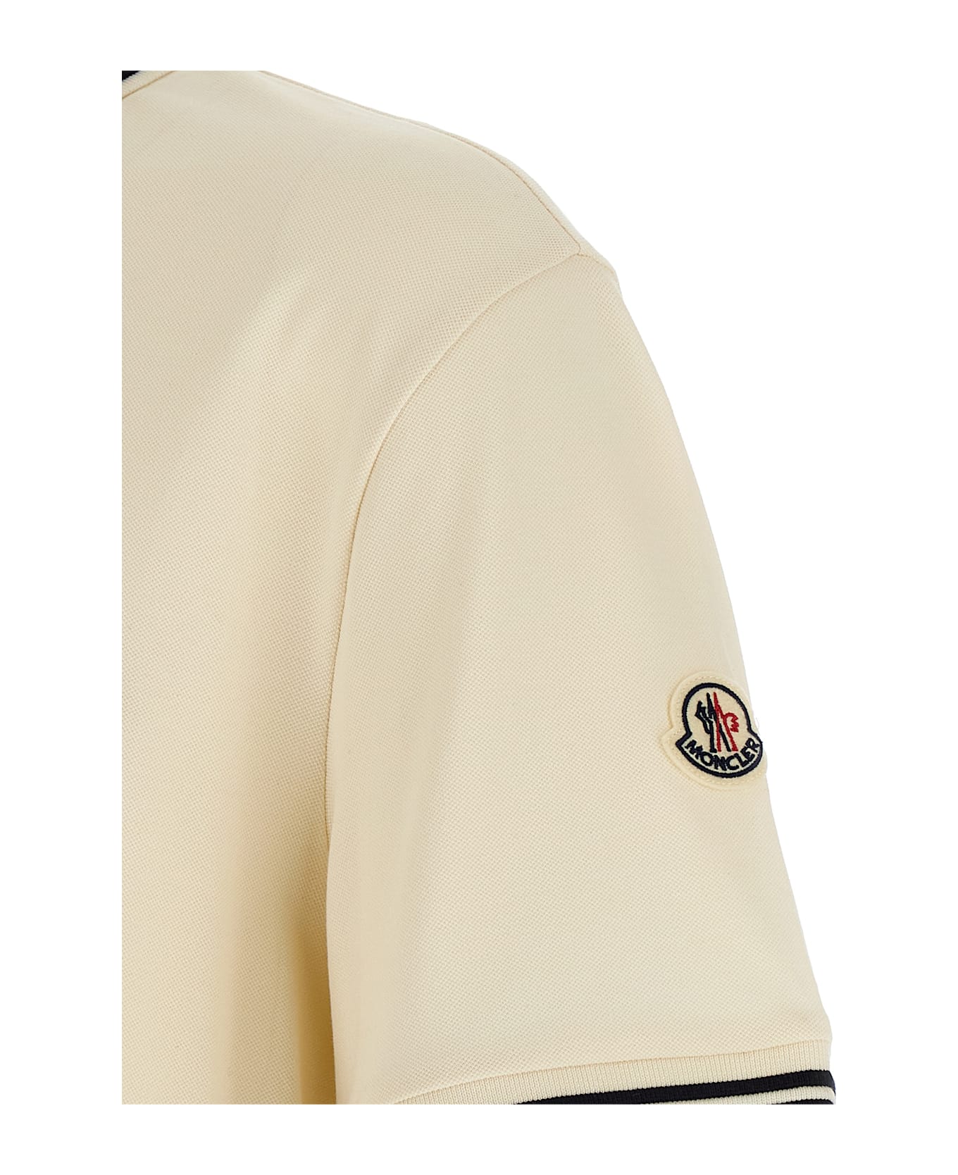 Moncler Logo Embroidery Polo Shirt - Beige