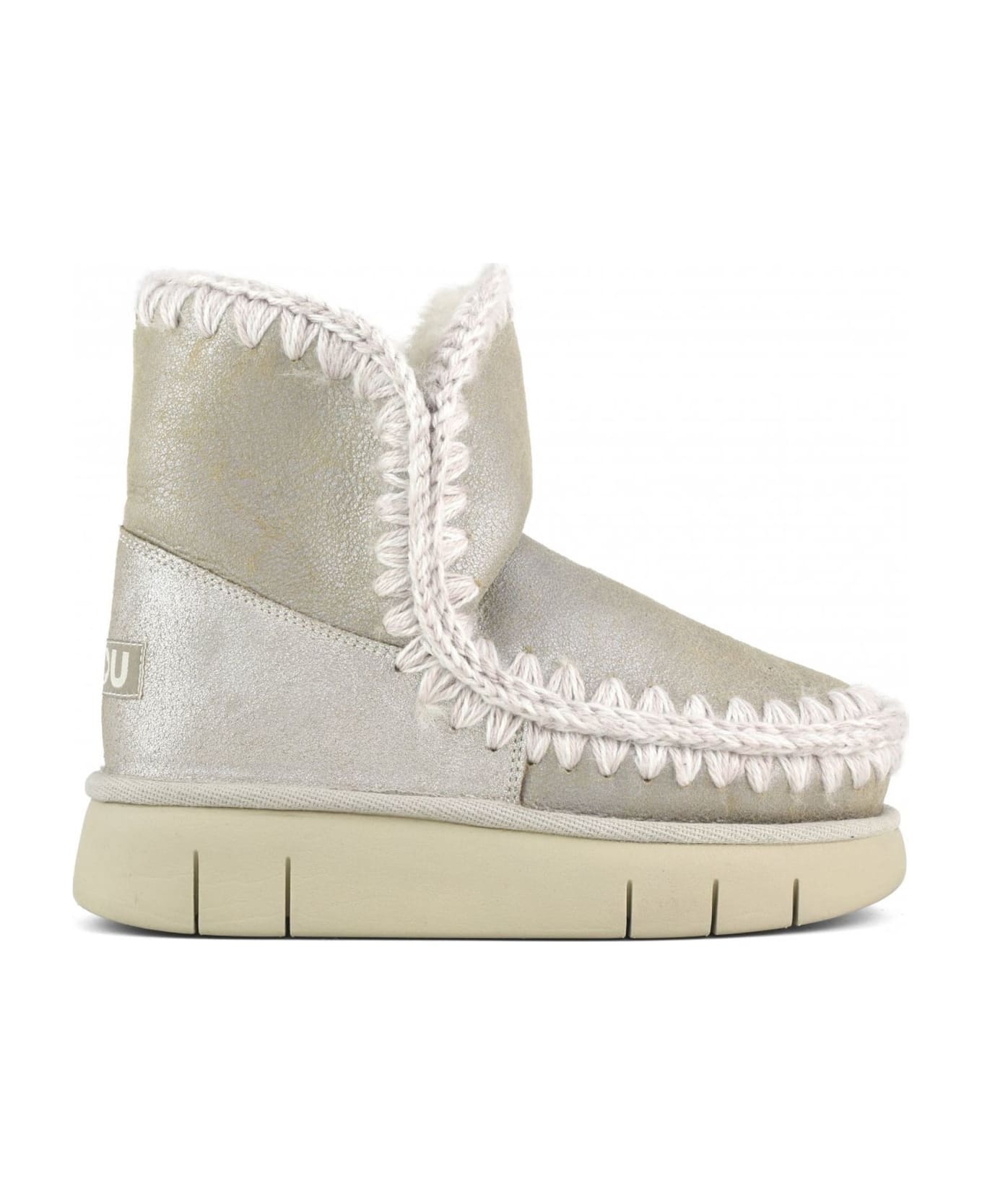 Mou Eskimo 18 Bounce In Stone Metallic Sheepskin - Grigio