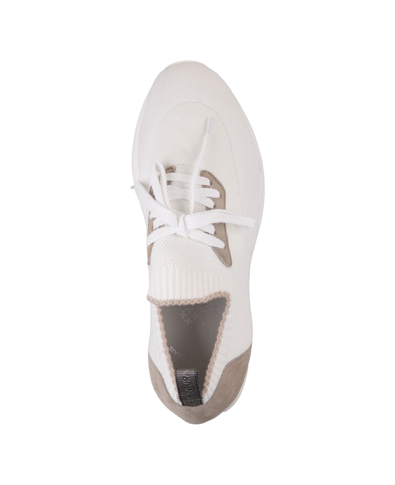 Andrea Ventura W-dragon Sneakers In White And Beige Fashion Fabric - White