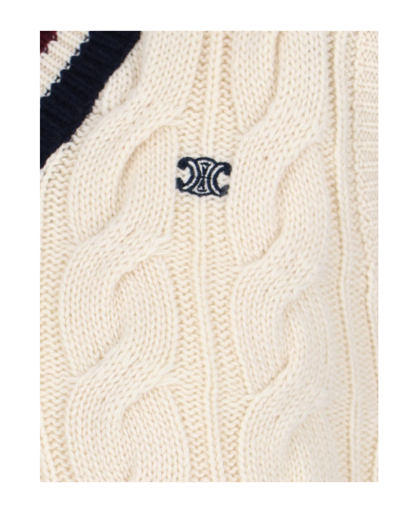 Celine 
triomphe
 Vest Sweater - Cream