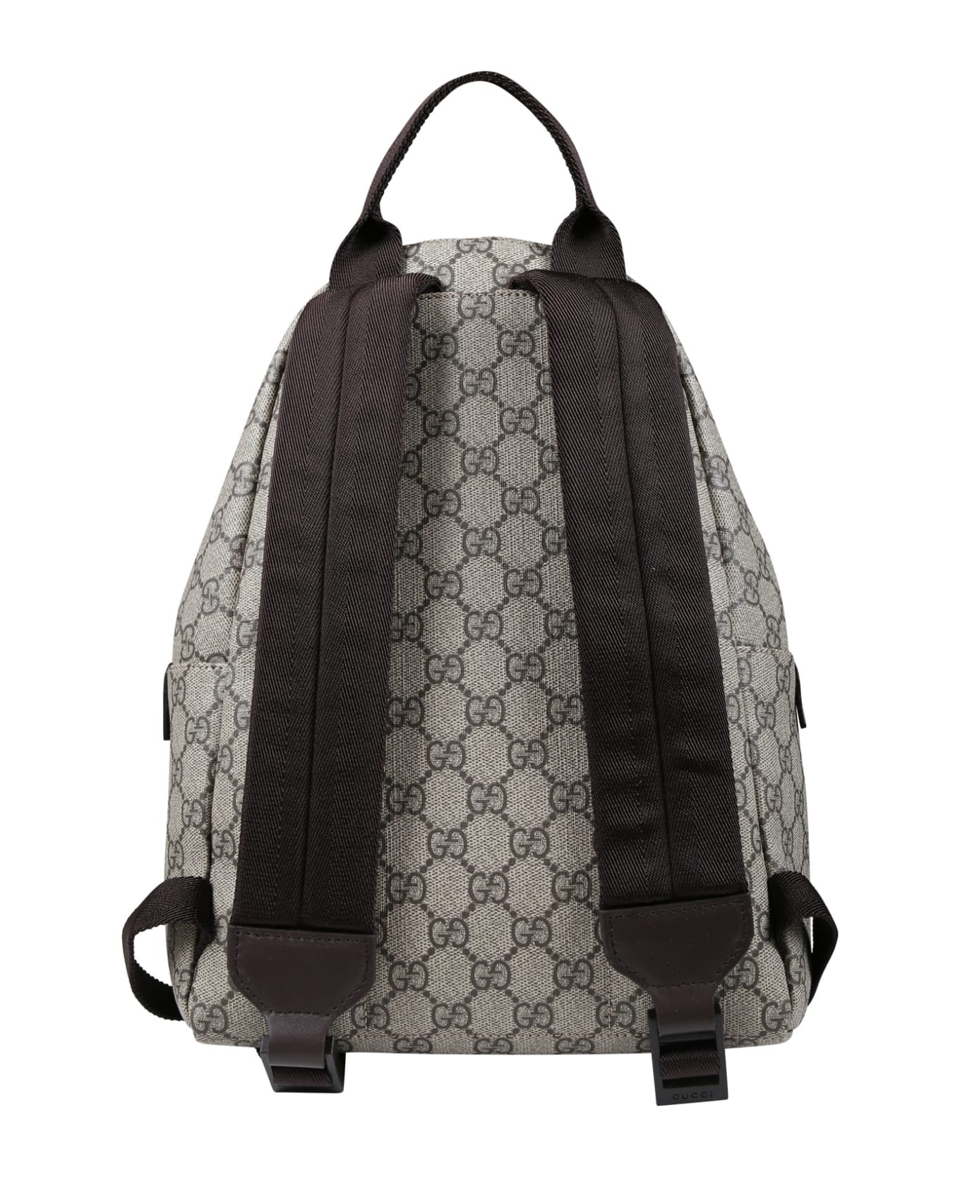 Gucci Brown Backpack For Kids With Gg Motif - Beige