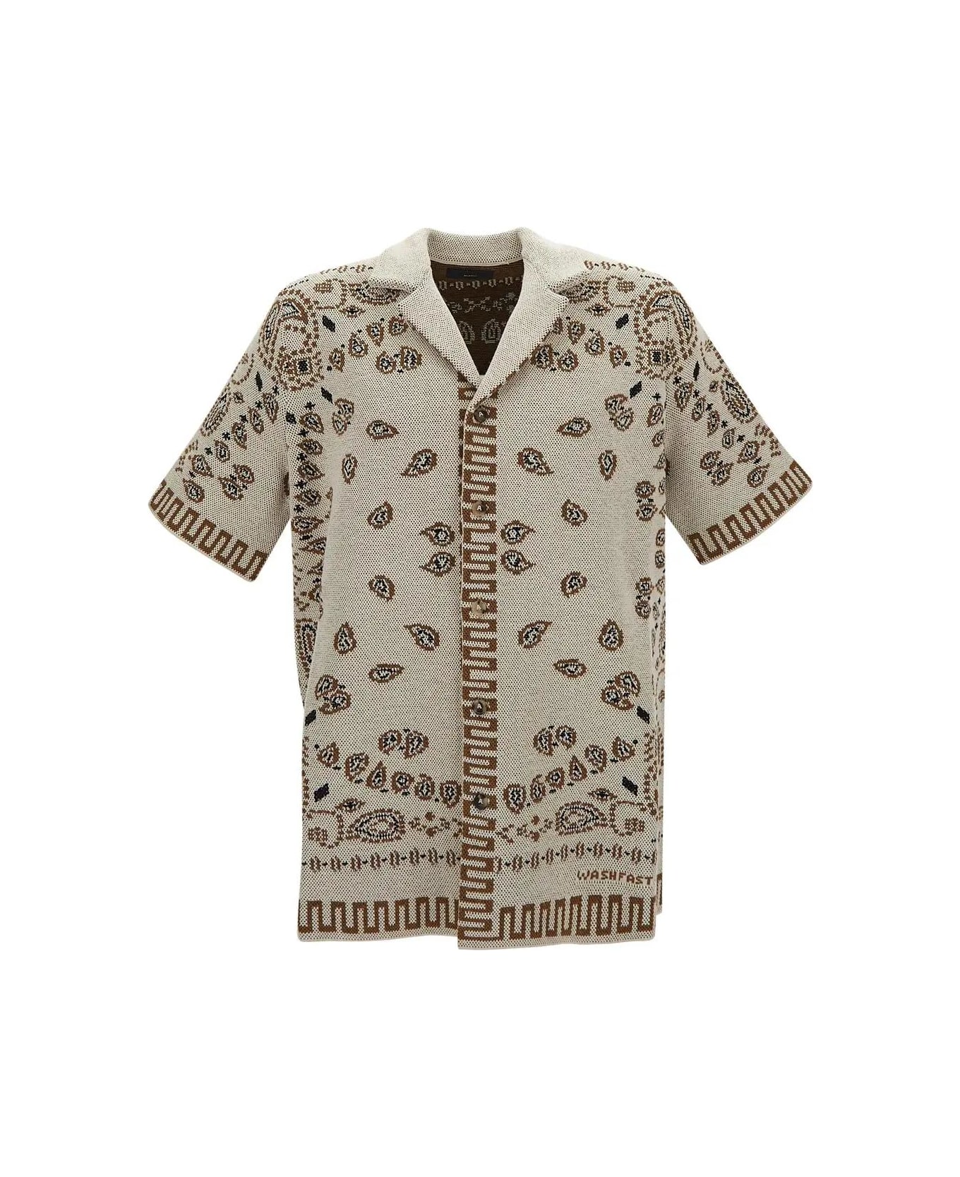 Alanui Cotton Piquet Bandana Shirt - Beige