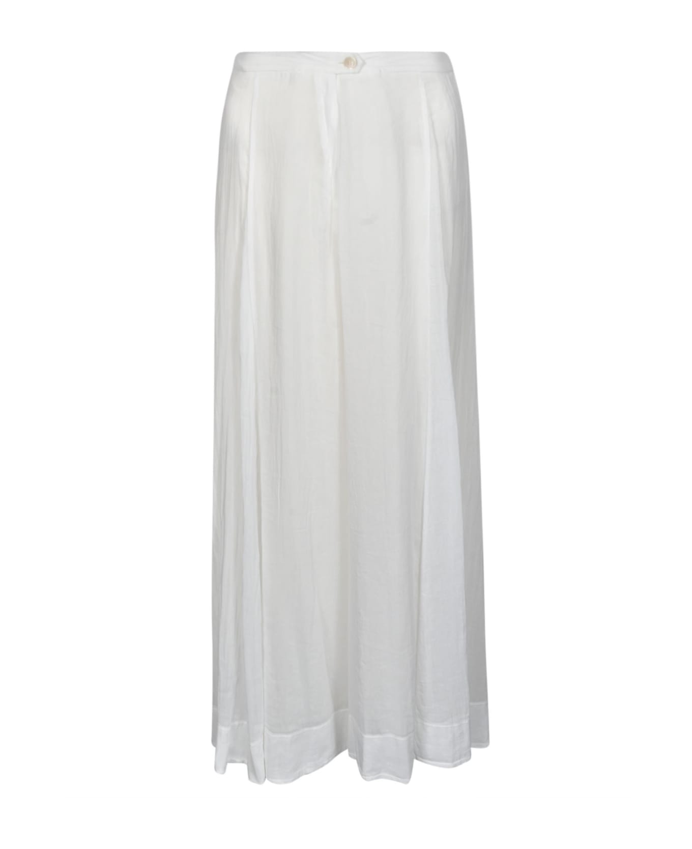 Forte_Forte Buttoned Oversized Trousers - White ボトムス