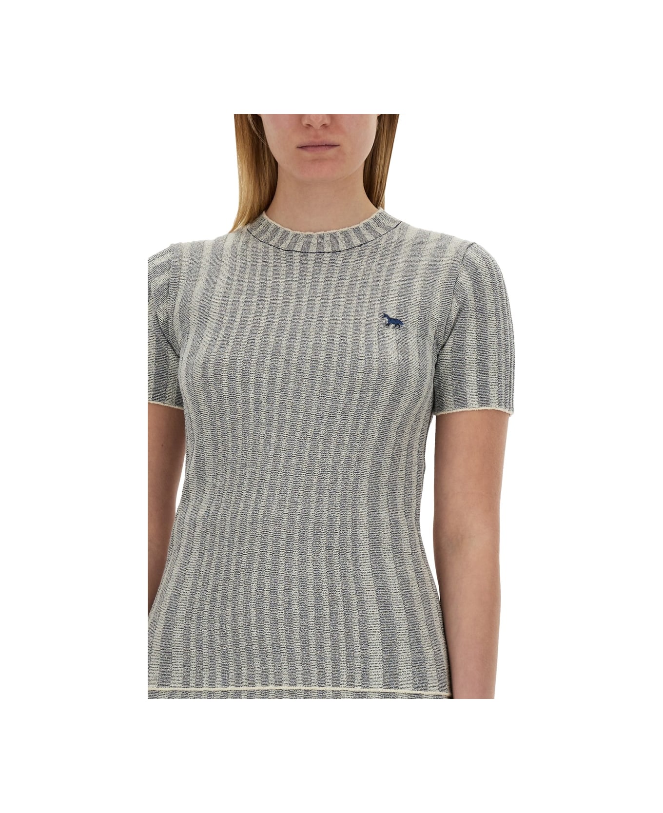 Maison Kitsuné Knitted T-shirt - GREY Tシャツ