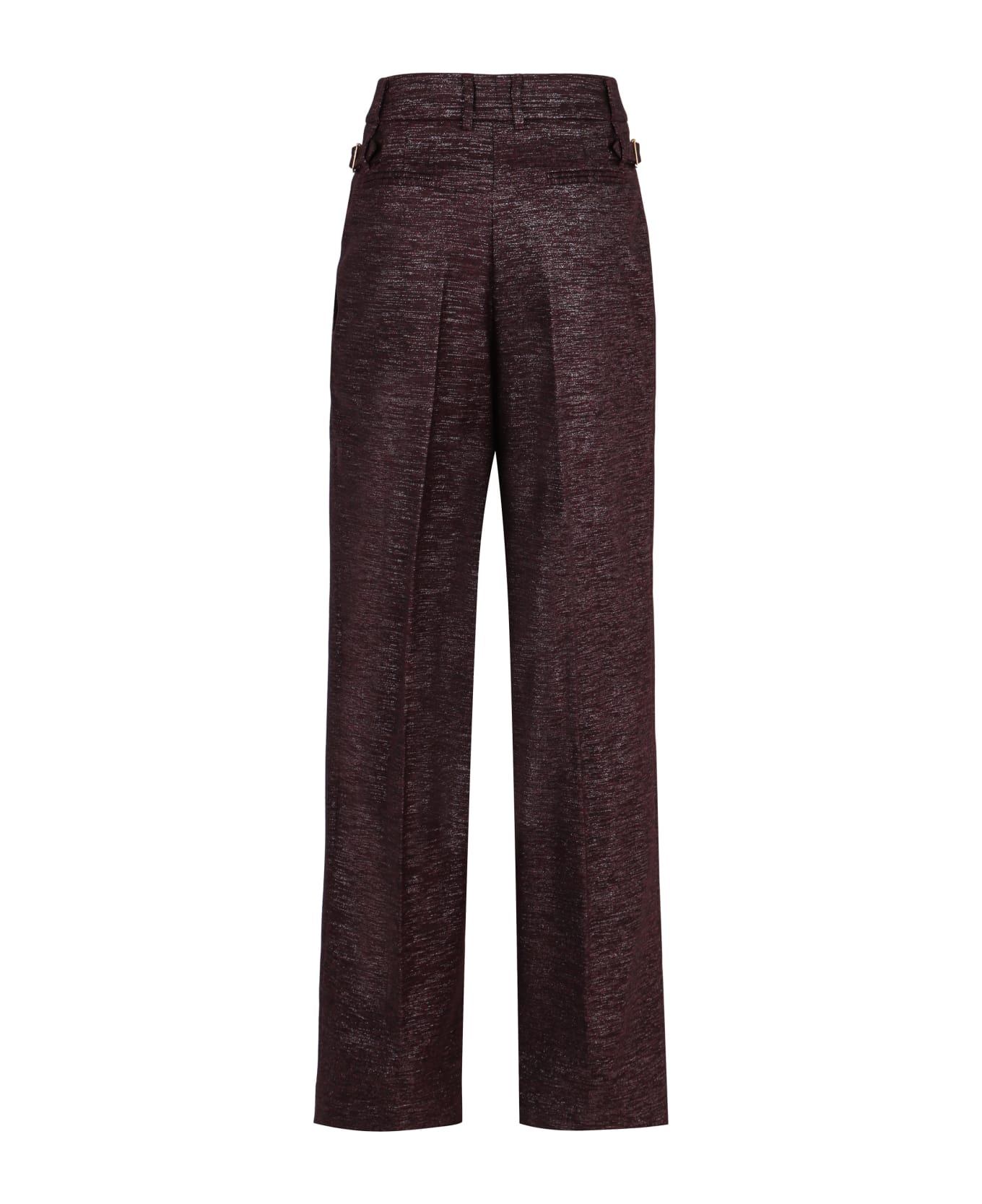 PT Torino Knitted Lurex Wide-leg Trousers - Burgundy