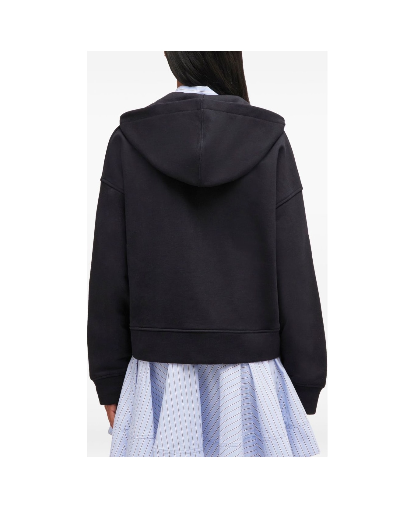 Ganni Organic Cotton Zipped Hoodie - Black