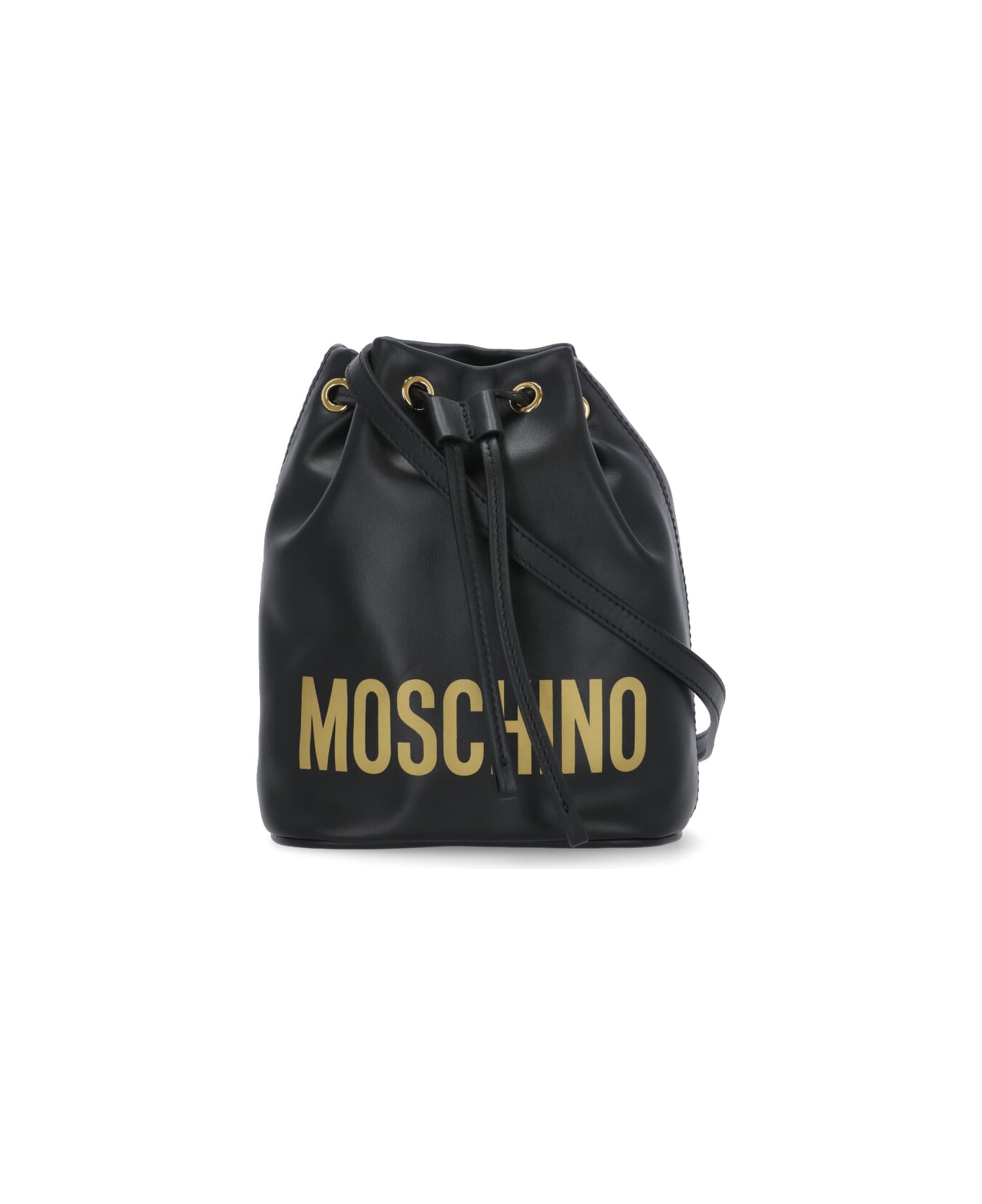 Moschino Bucket Bag With Logo - Black