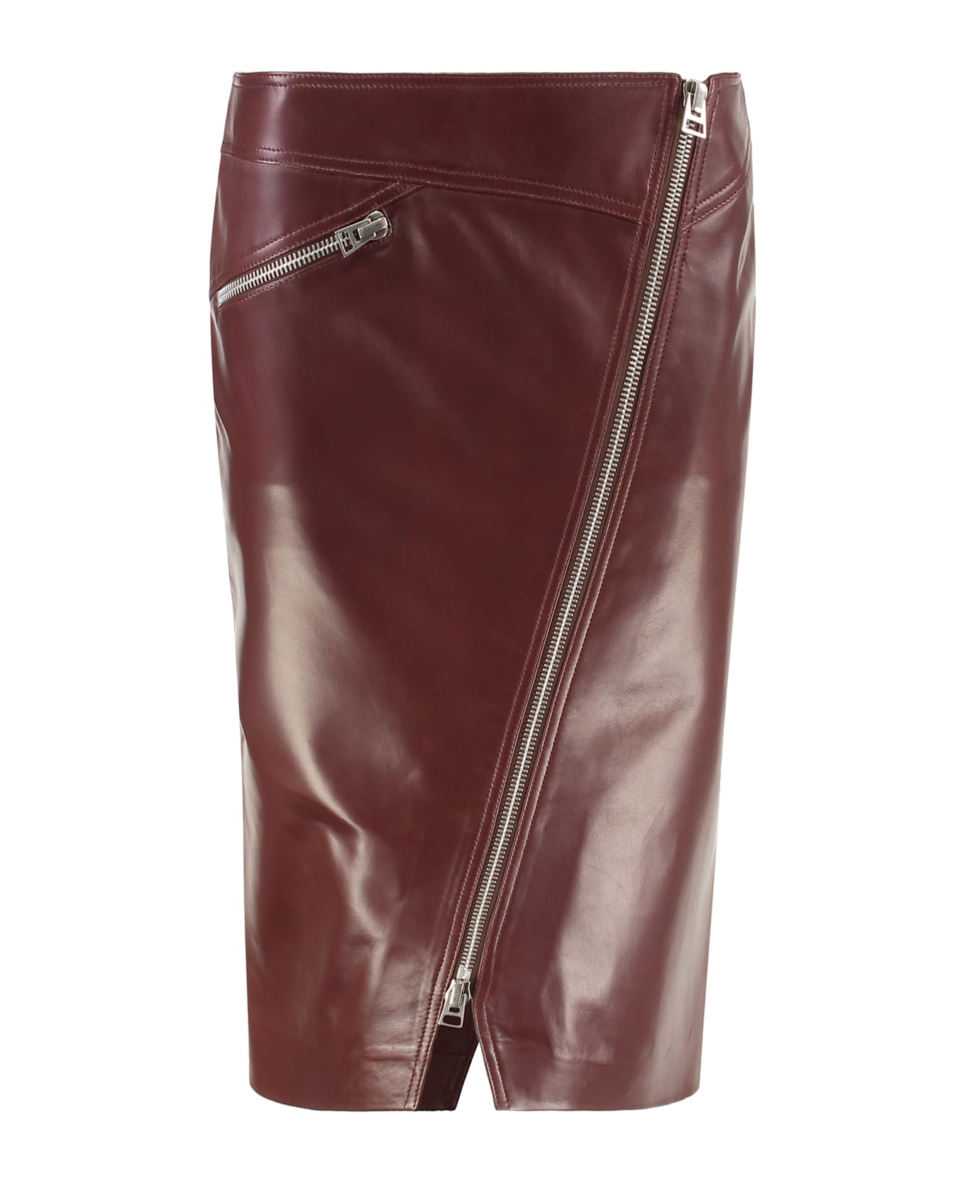Tom Ford Leather Skirt - Burgundy