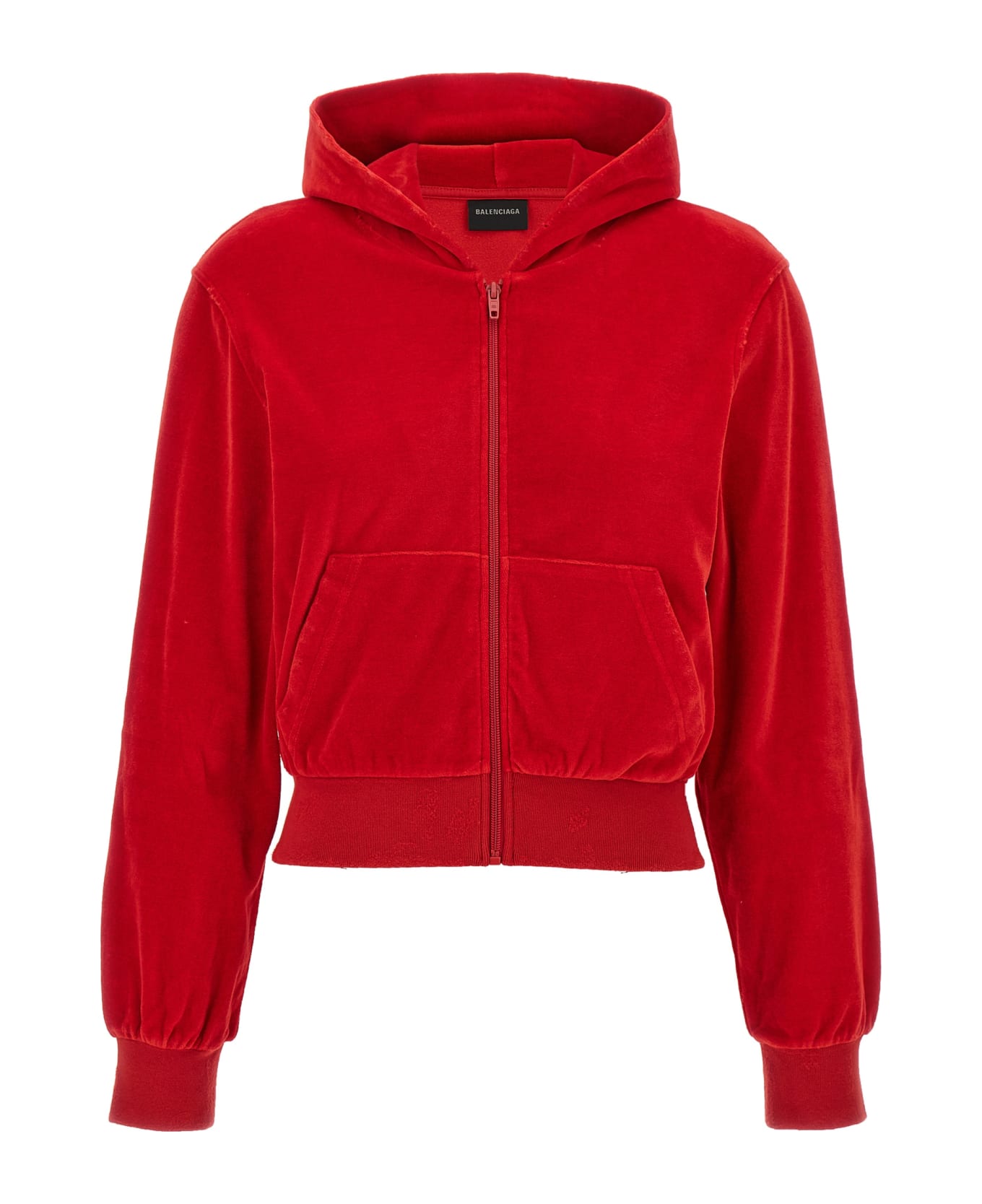 Balenciaga Rhinestone Logo Hoodie - Red