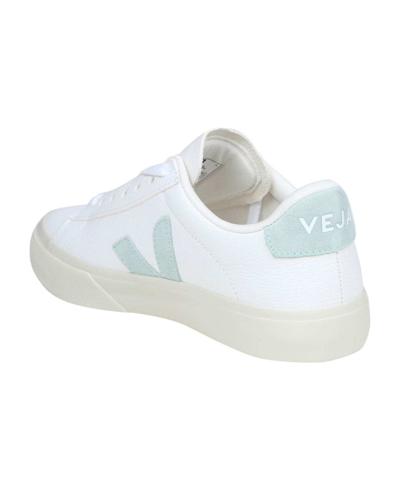 Veja Campo Chromefree In White/green Leather - White/matcha 