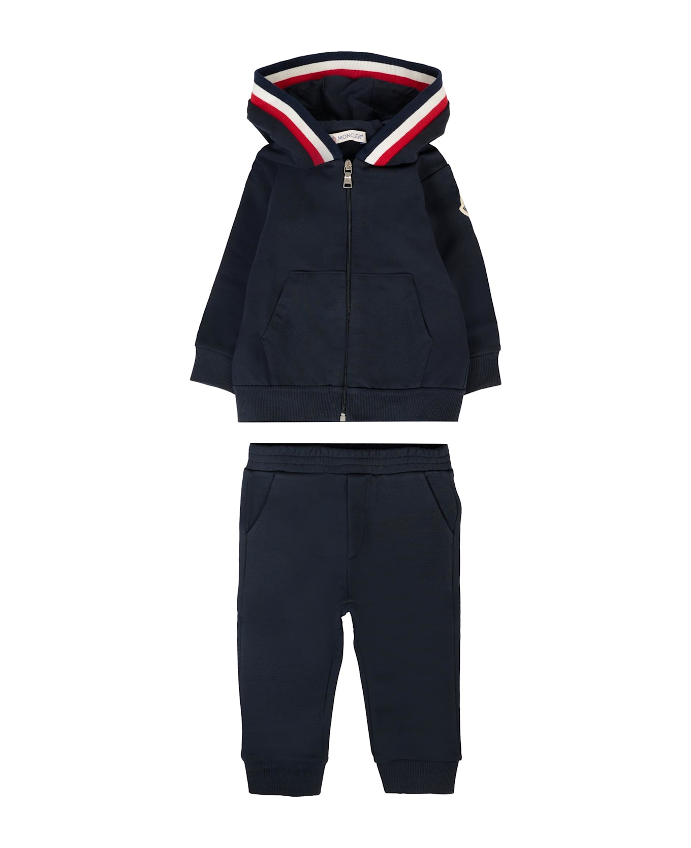 Moncler Blue Sweatshirt For Baby Boy With Logo - Blue