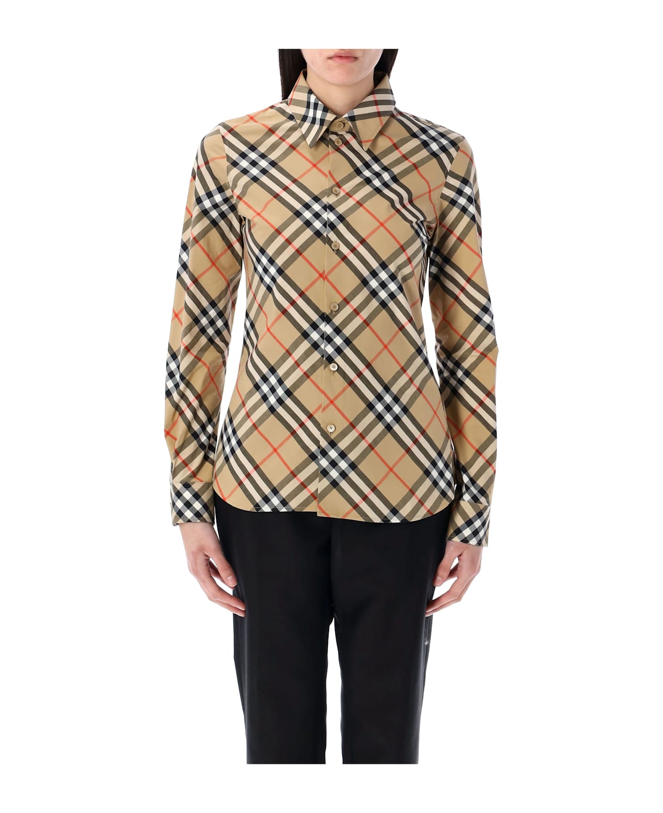 Burberry London Slim Fit Check Cotton Shirt - SAND IP CHECK