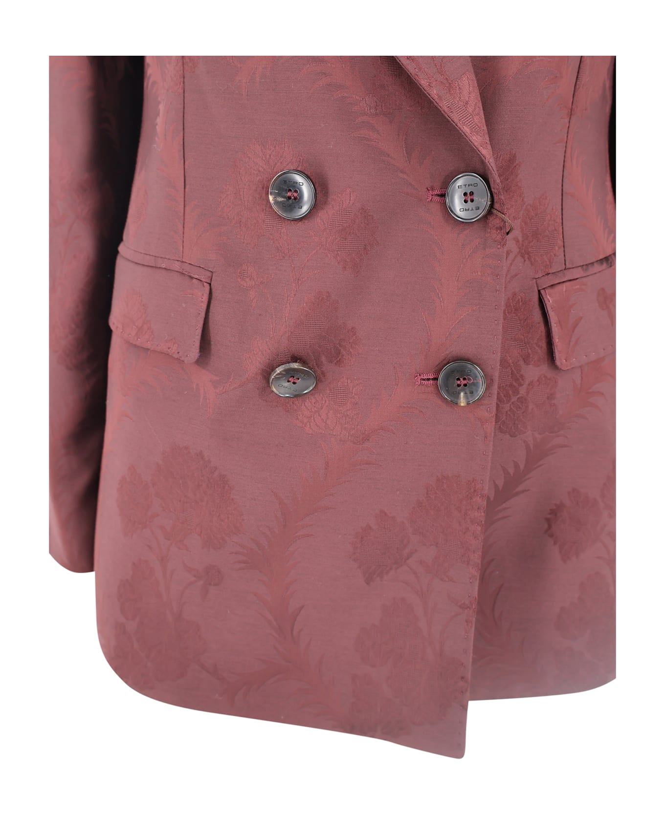 Etro Double-breasted Jacket With Floral Jacquard Pattern