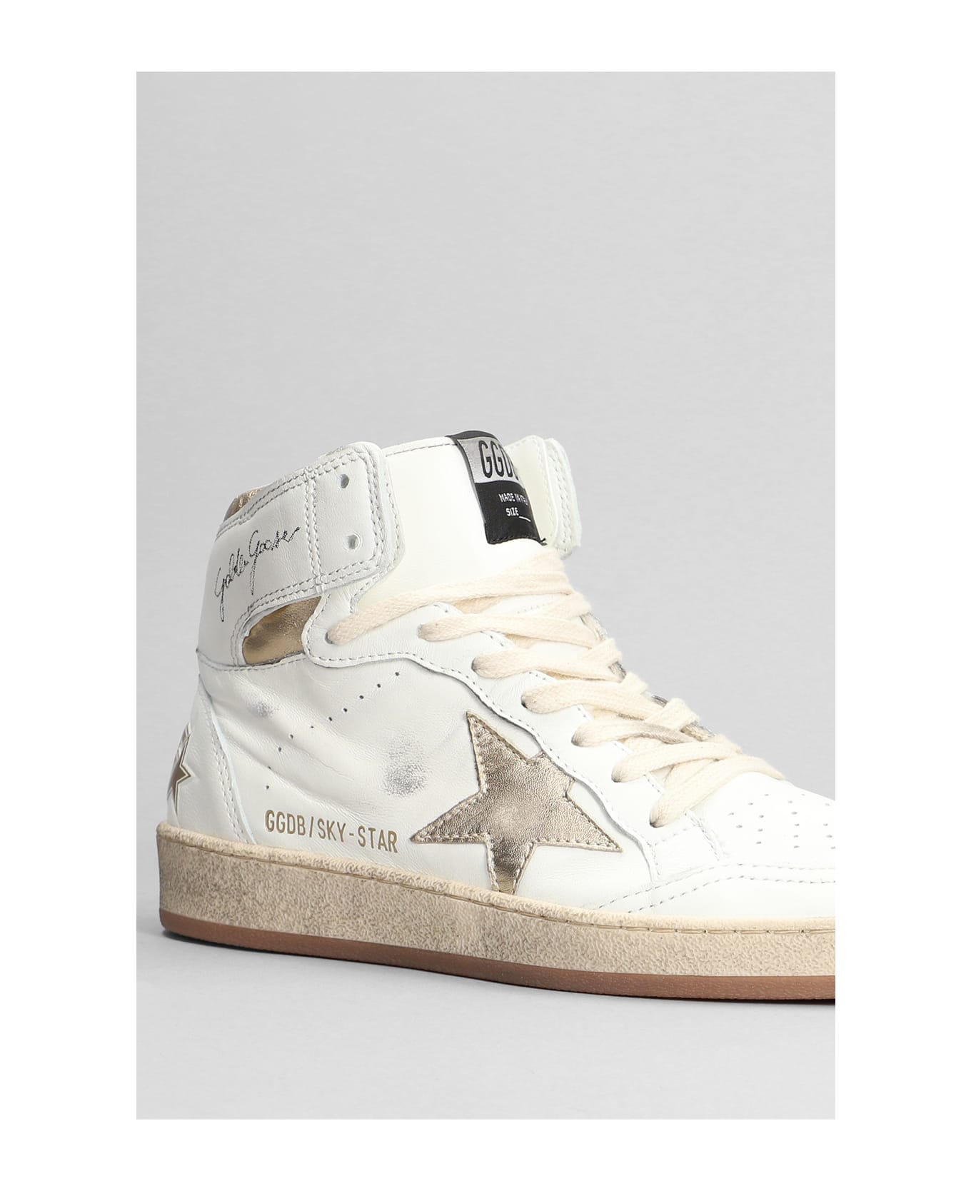 Golden Goose Sky Star Sneakers In White Leather - white