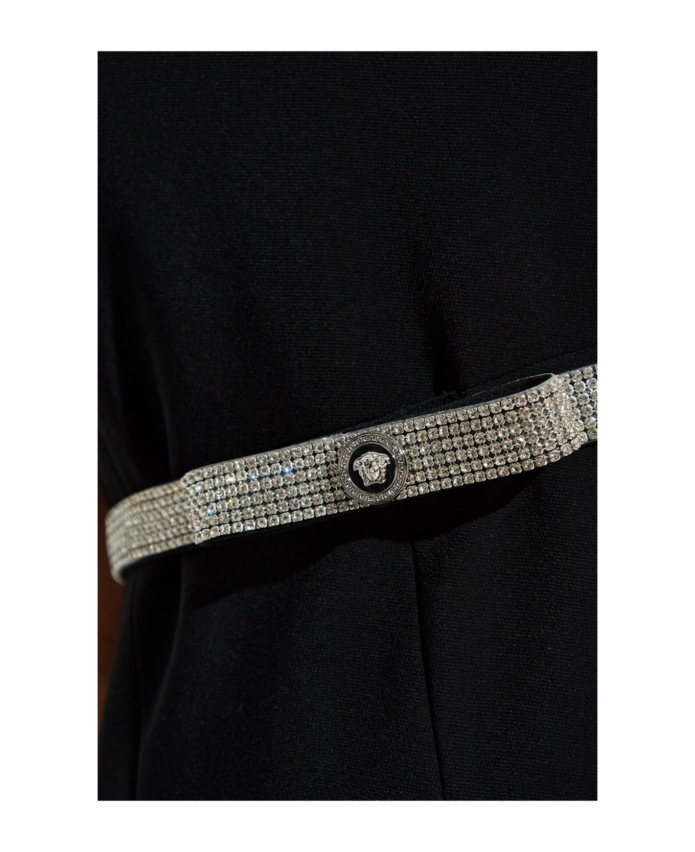 Versace Dress With A Waist Belt - Black