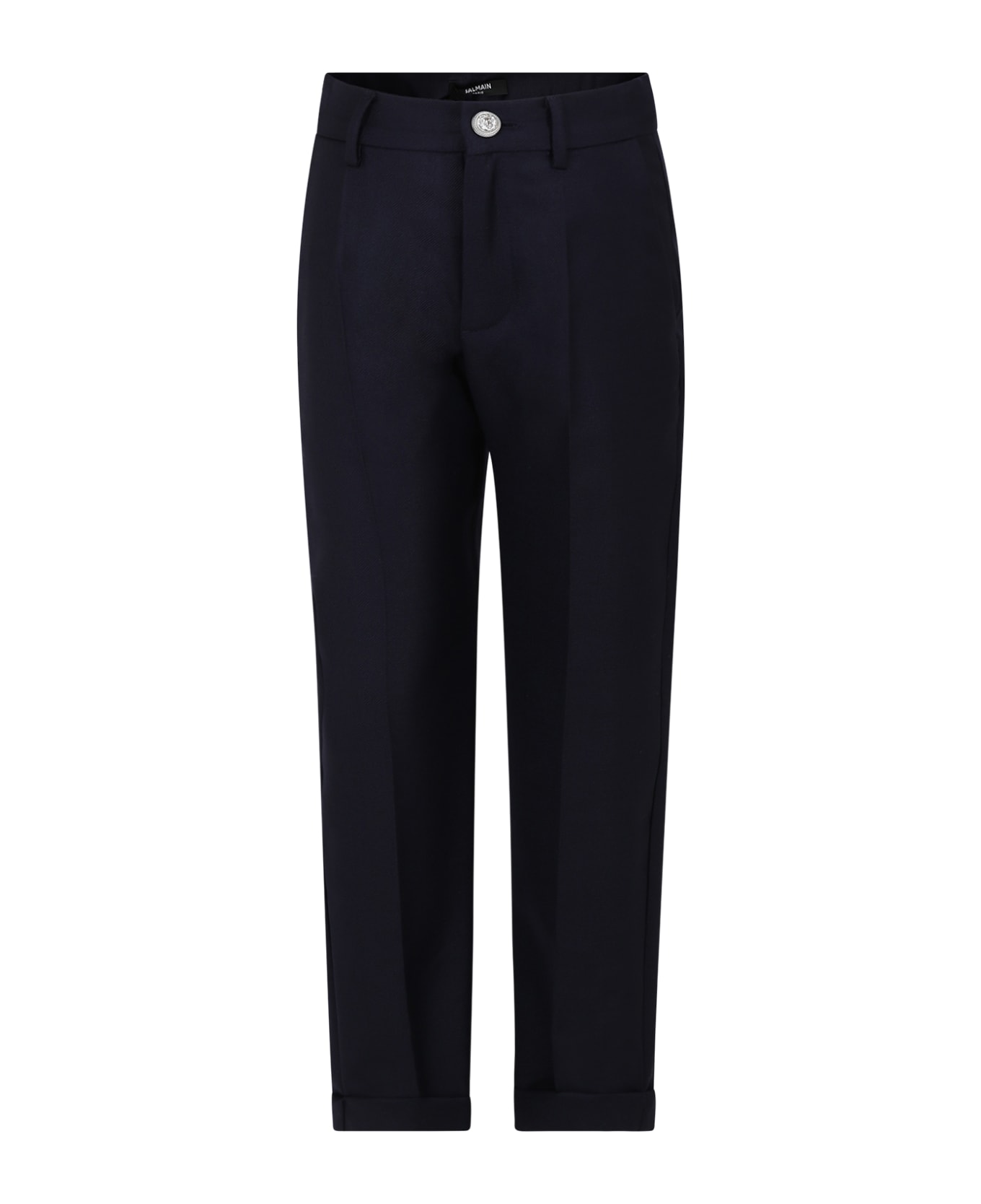 Balmain Blue Trousers For Kids With Logo - Blue