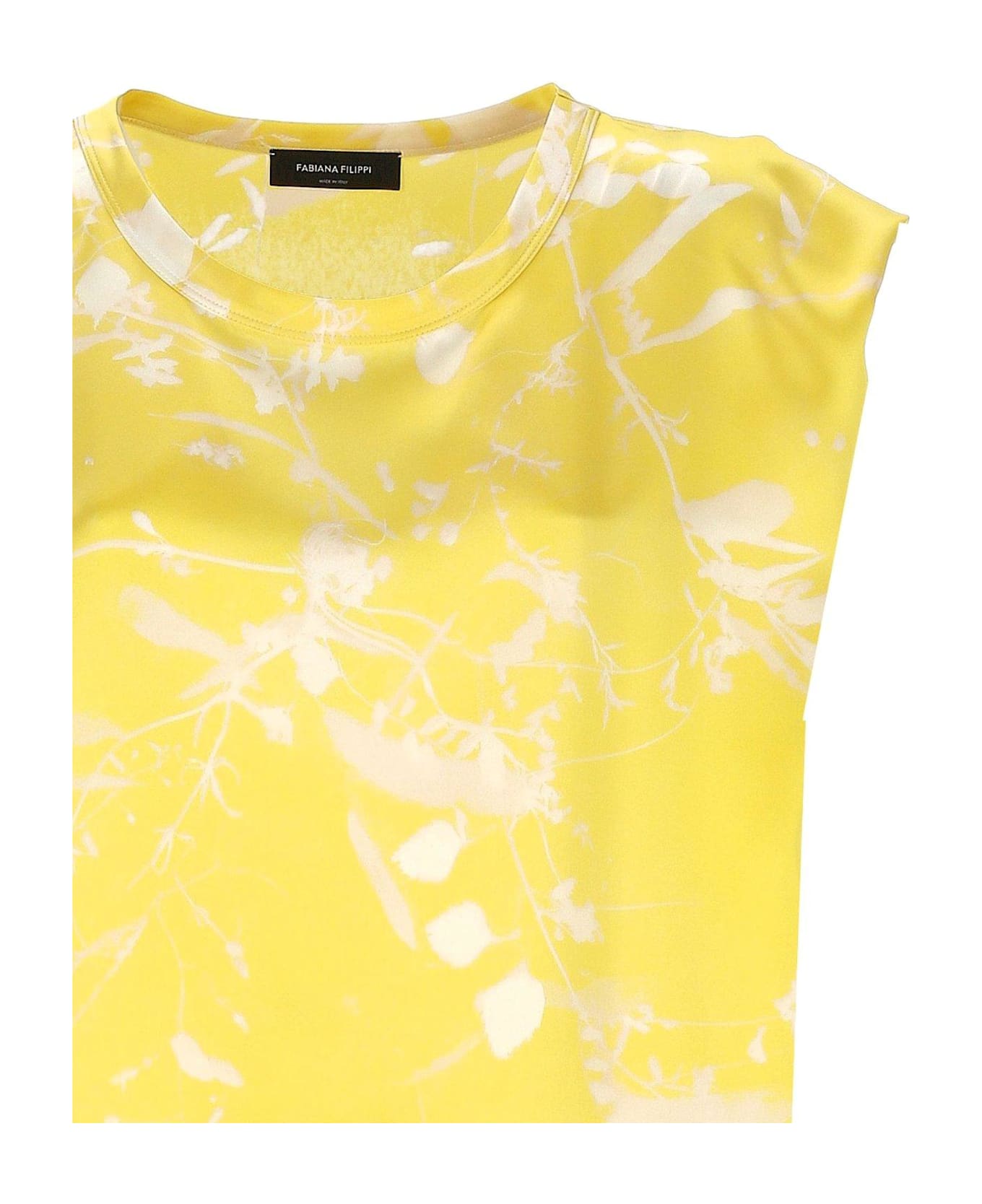 Fabiana Filippi Graphic Printed Sleeveless Top - YELLOW/WHITE