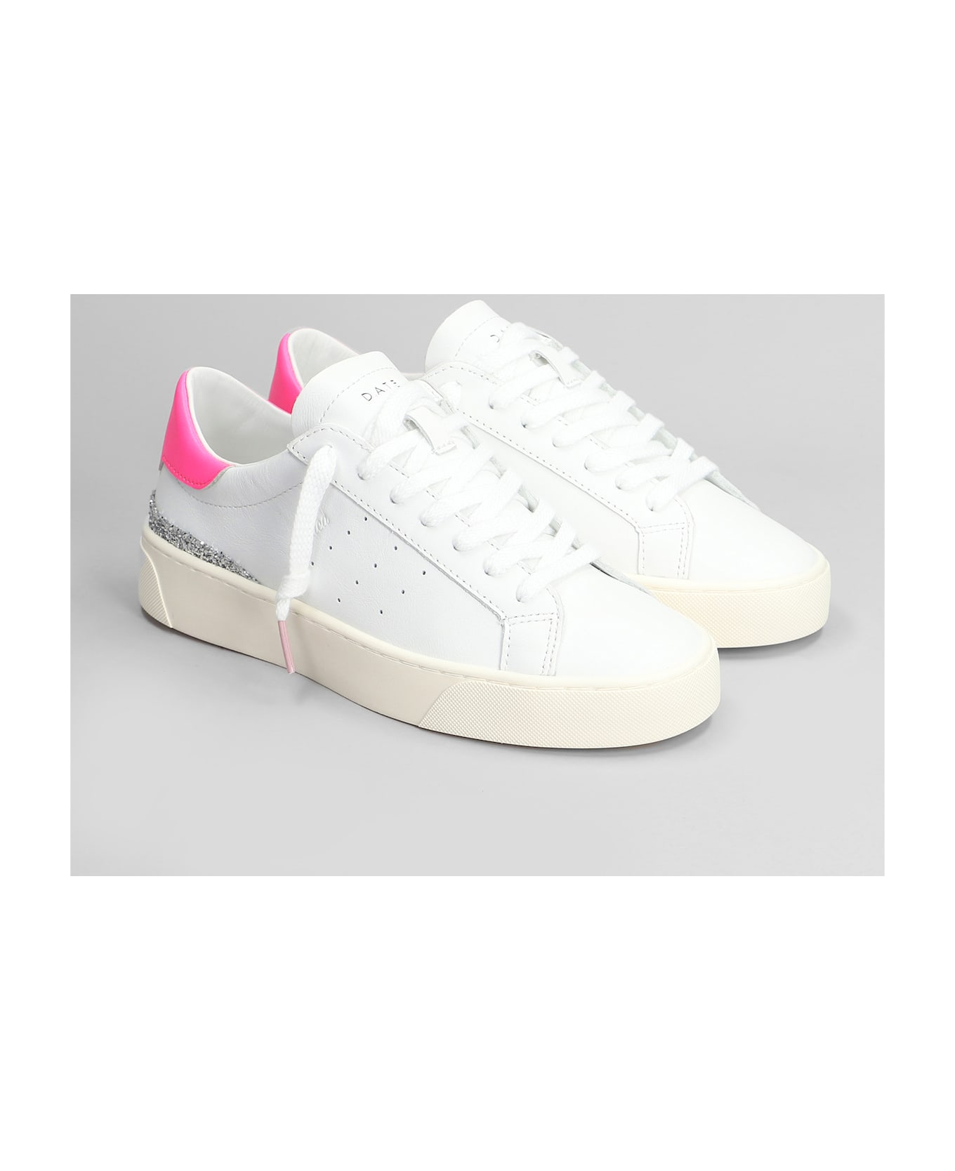 D.A.T.E. Sonica Sneakers In White Leather - white