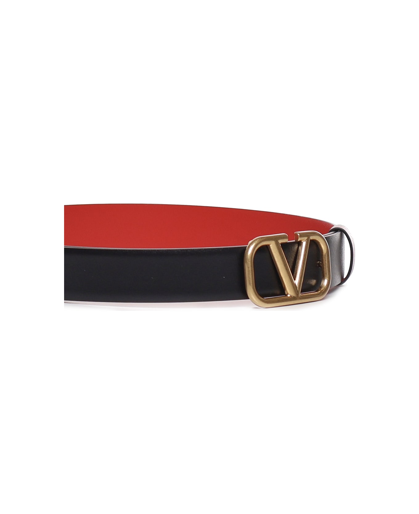 Shop VALENTINO 2023-24FW Vlogo Signature Belt In Shiny Calfskin