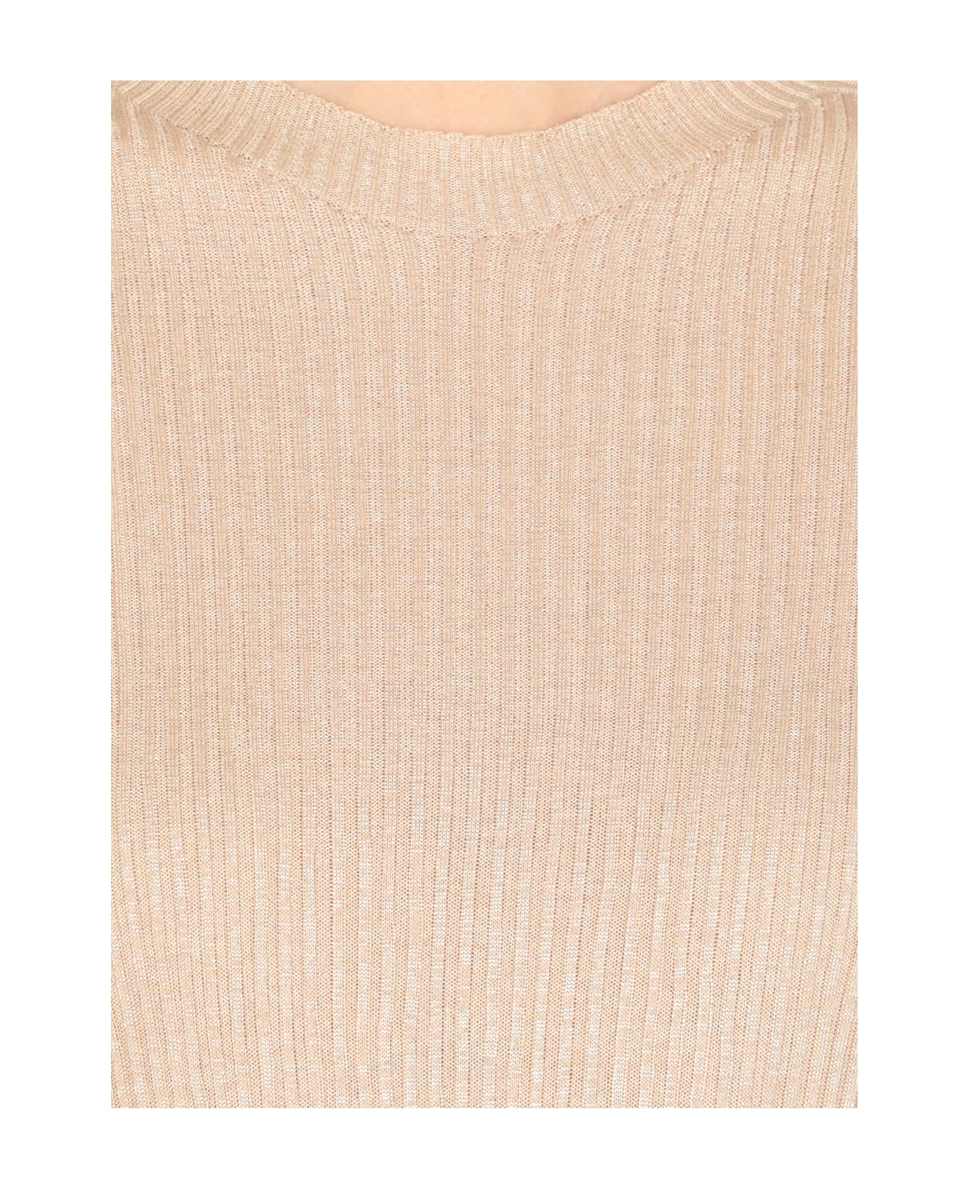 Peserico Lurex Sweater - Beige ニットウェア