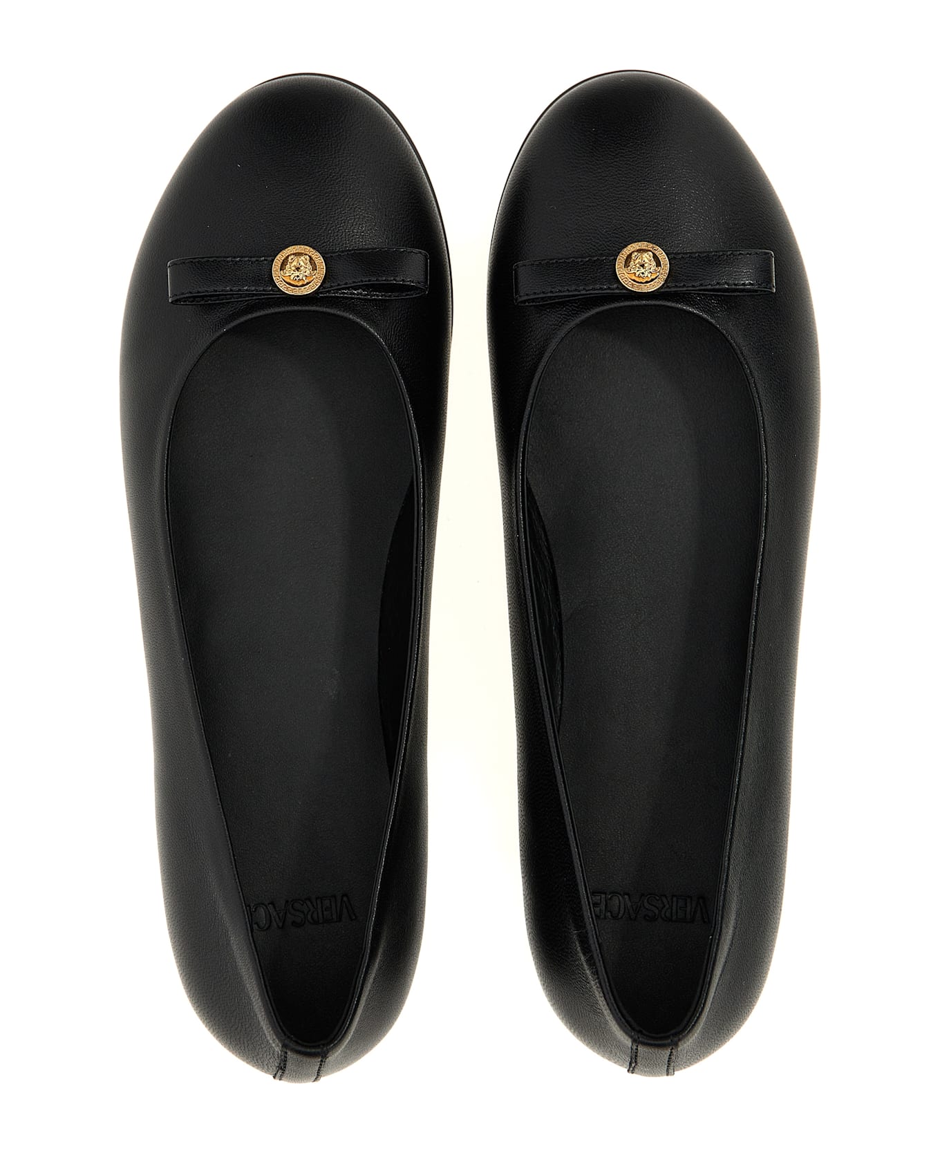 Versace 
gianni Ribbon
 Ballet Flats - Black  