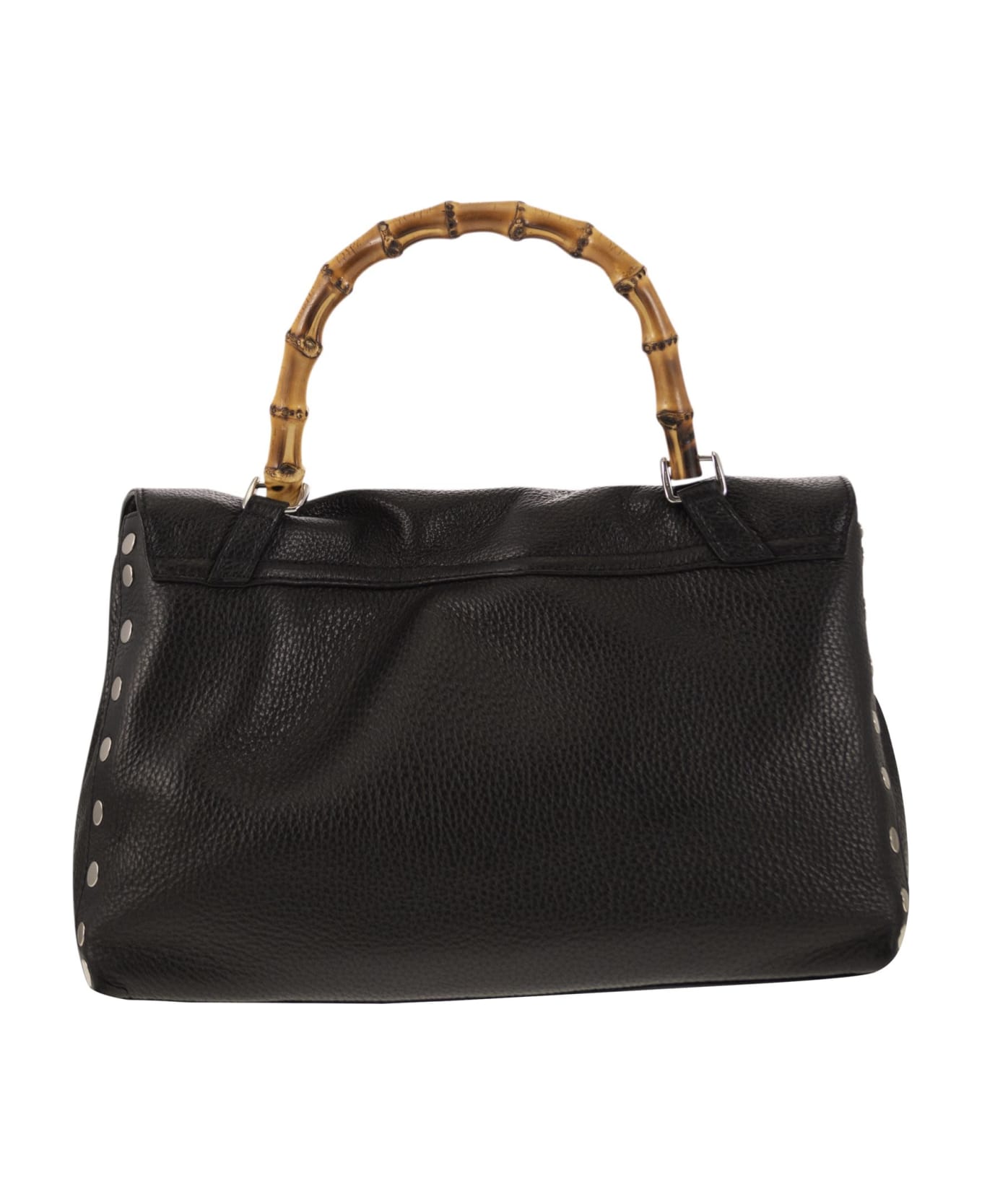 Zanellato Postina - Daily S Bag With Bamboo Handle - Black