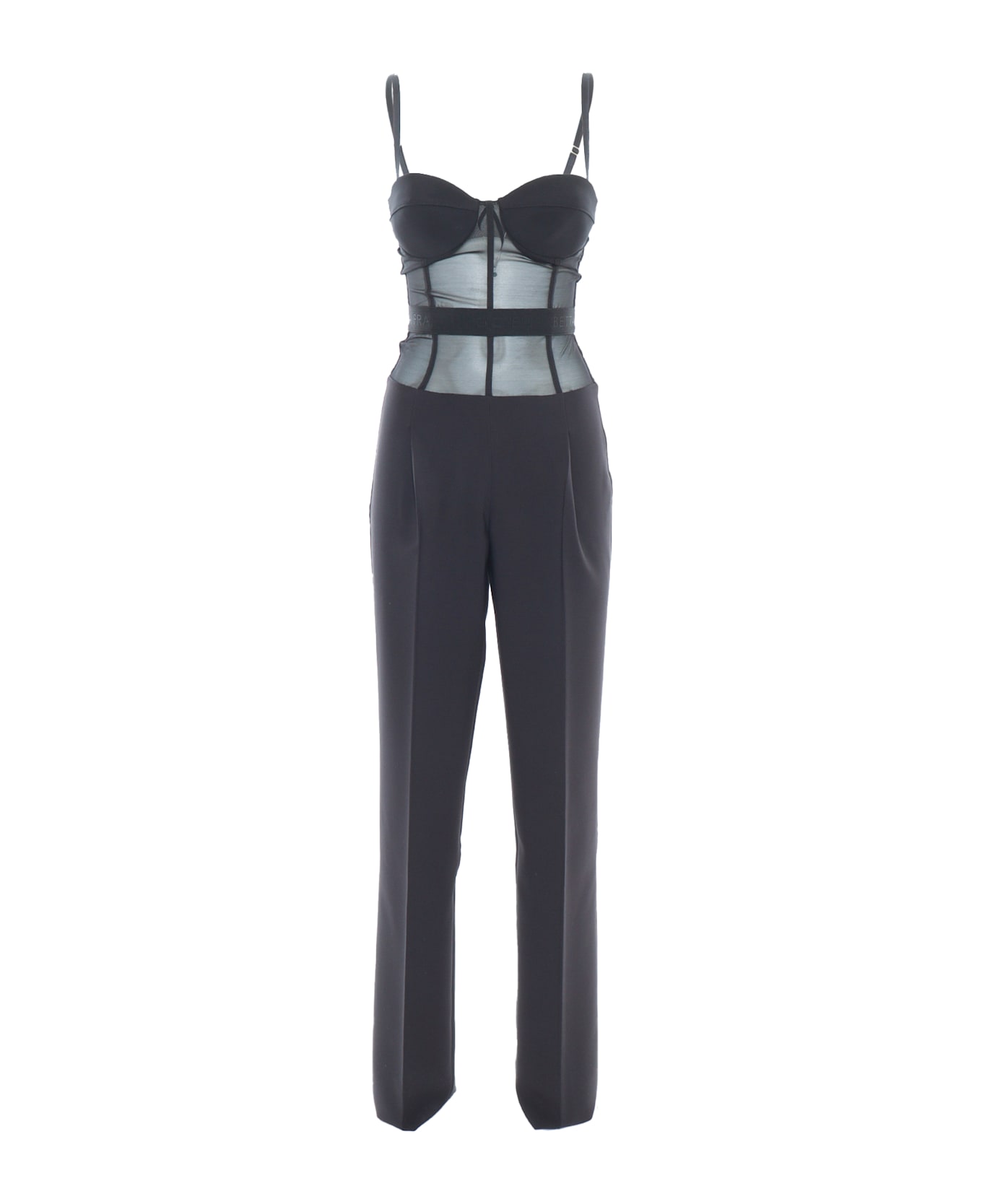 Elisabetta Franchi Black Elegant Jumpsuit - BLACK