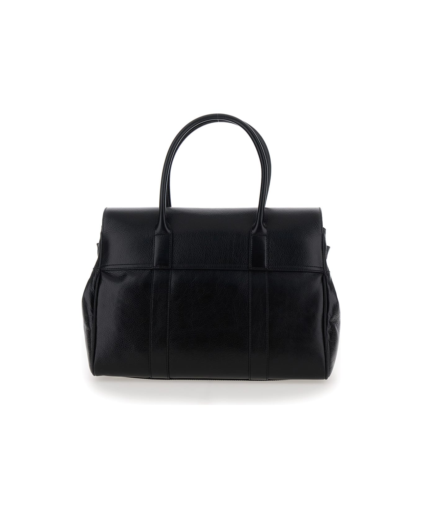 Mulberry 'bayswater' Black Handbag With Postman's Lock In Hammered Leather Woman - Black
