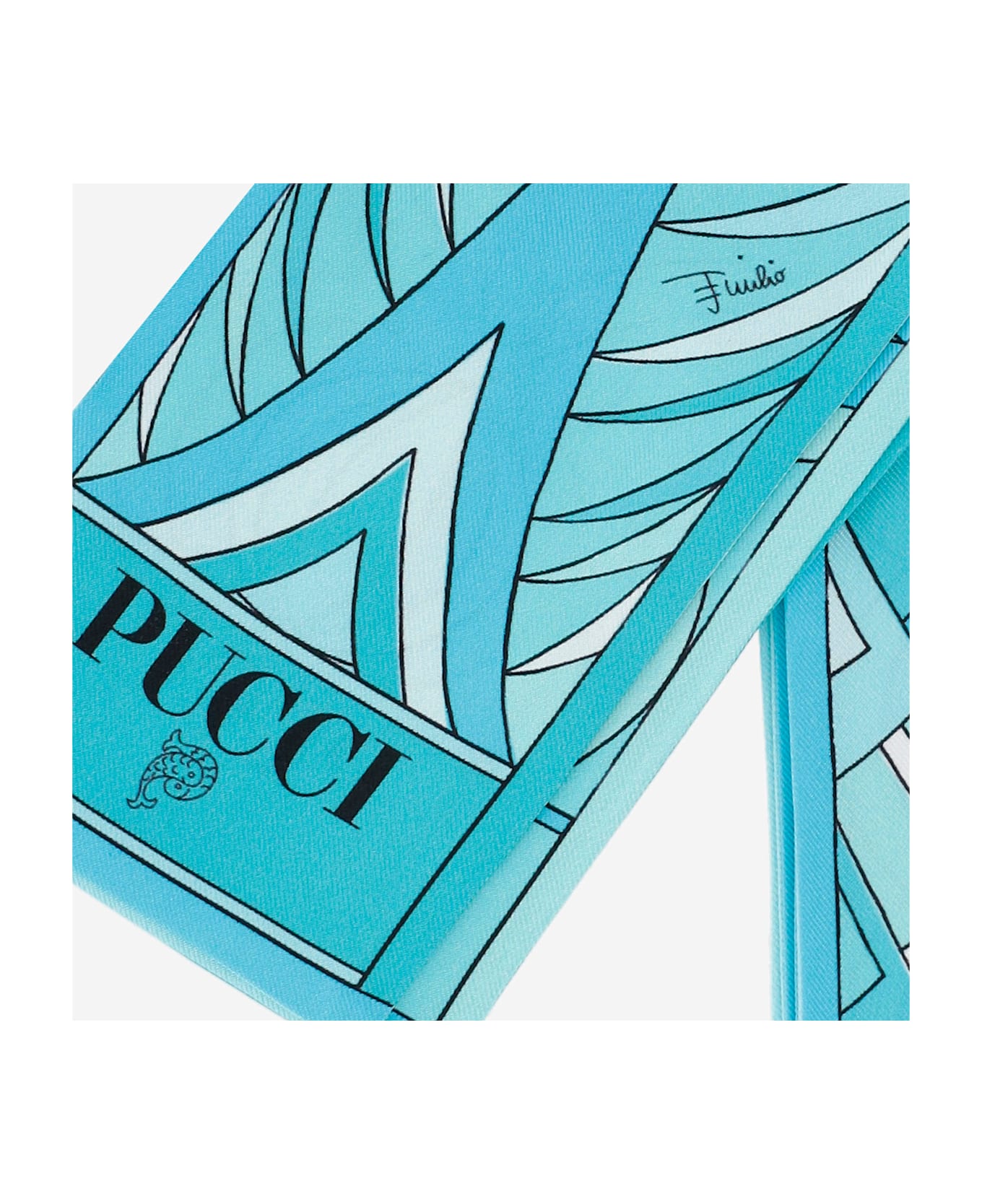 Pucci Silk Scarf With Print - Light Blue