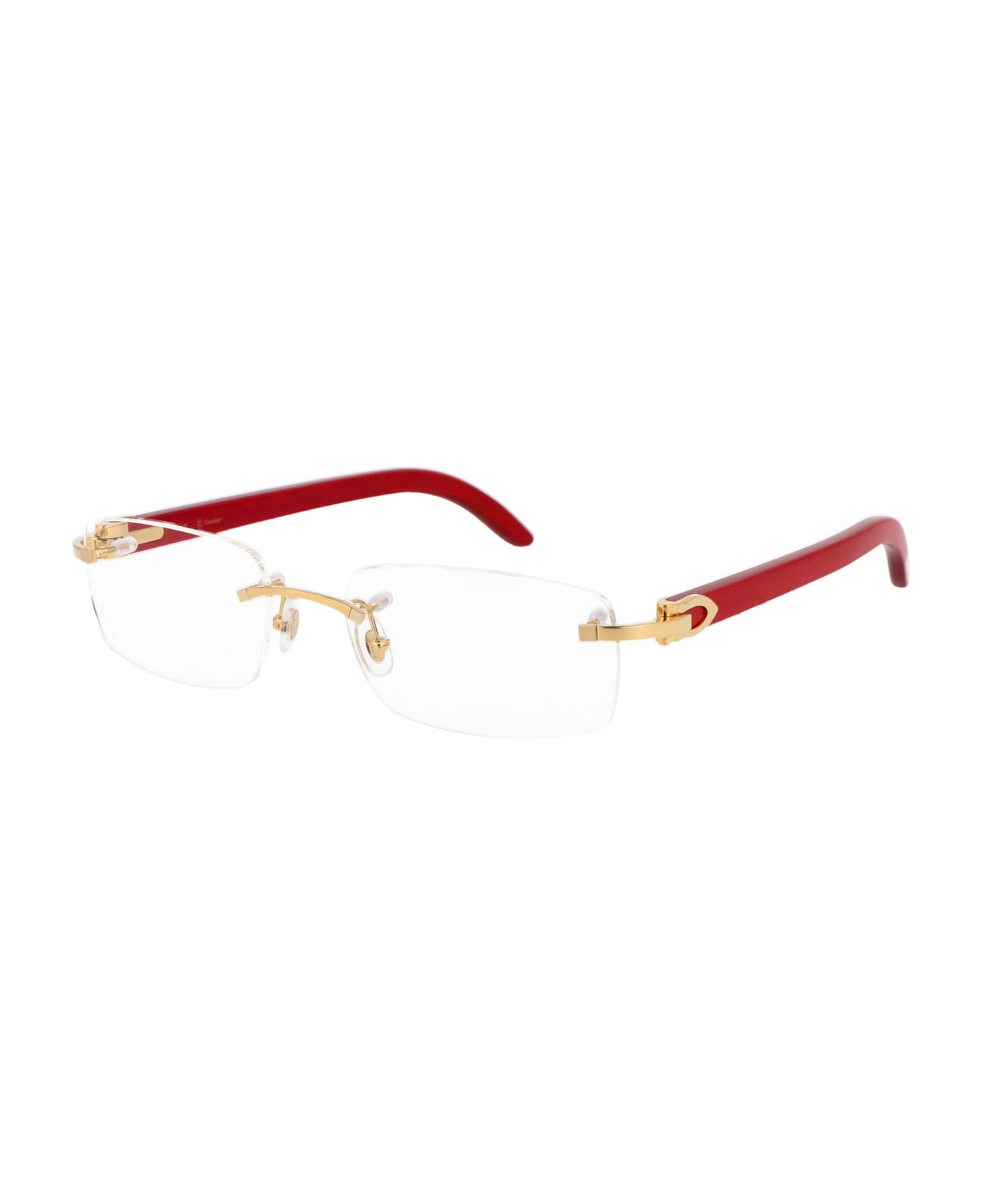 Cartier Eyewear Ct0052o Glasses - 006 GOLD RED TRANSPARENT