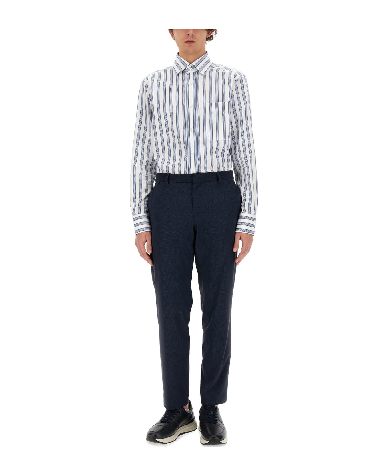 Hugo Boss Shirt With Stripe Pattern - BABY BLUE シャツ