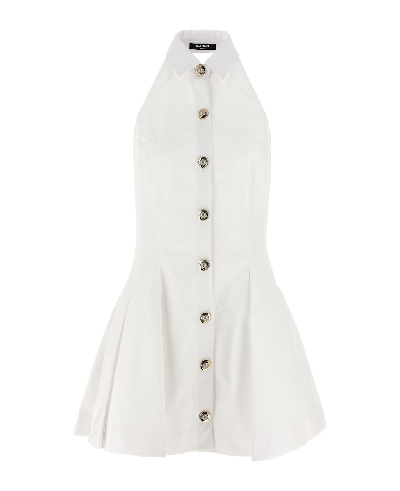 Balmain 
halterneck
 Dress - White