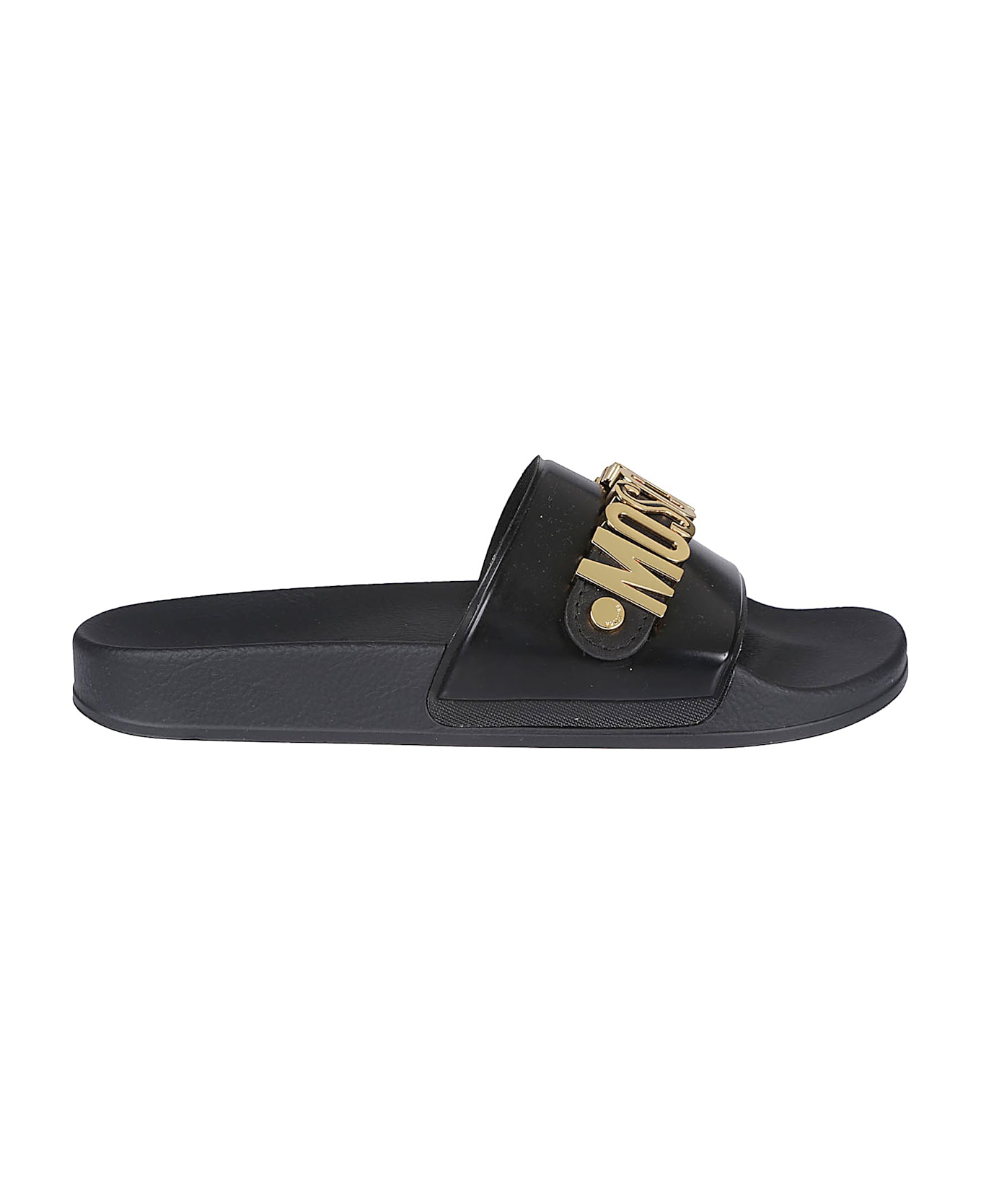 Moschino Sabotu Pool25 Sliders - Nero/oro