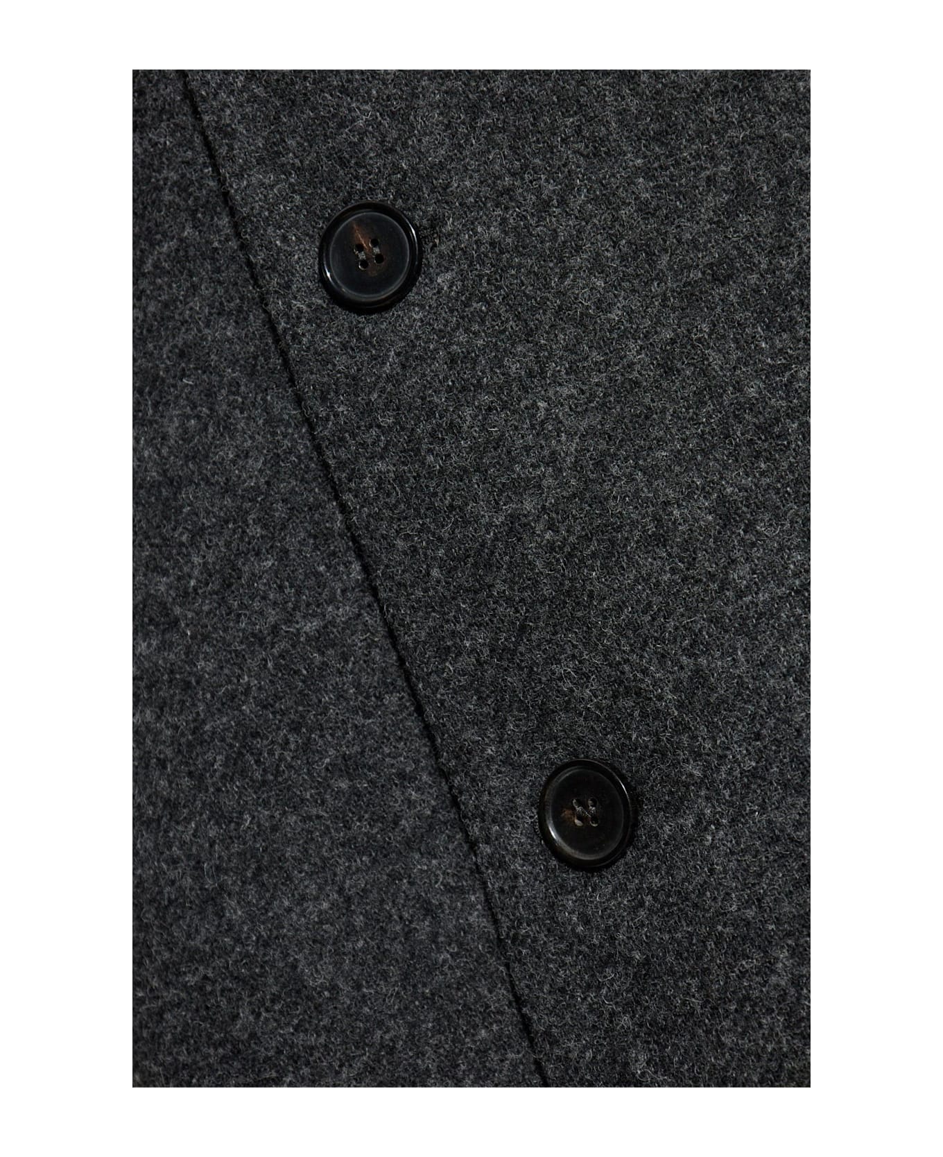 Maison Margiela Coat With Woolen Trim - GREY