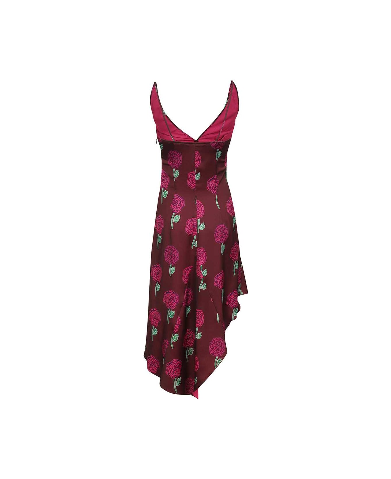 Versace Jeans Couture Floral Midi Dress - Red-purple or grape