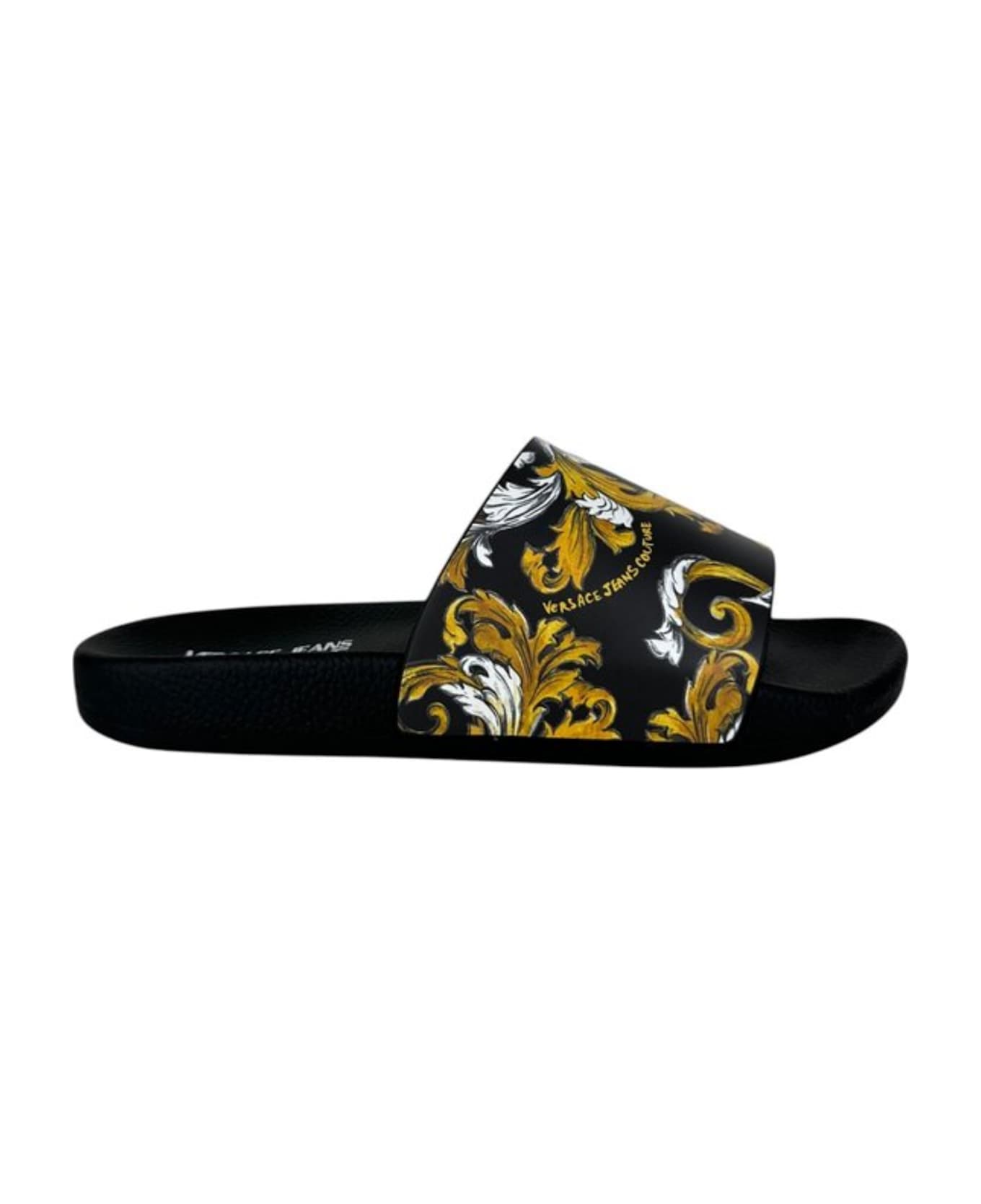 Versace Jeans Couture Rubber Slides - Black