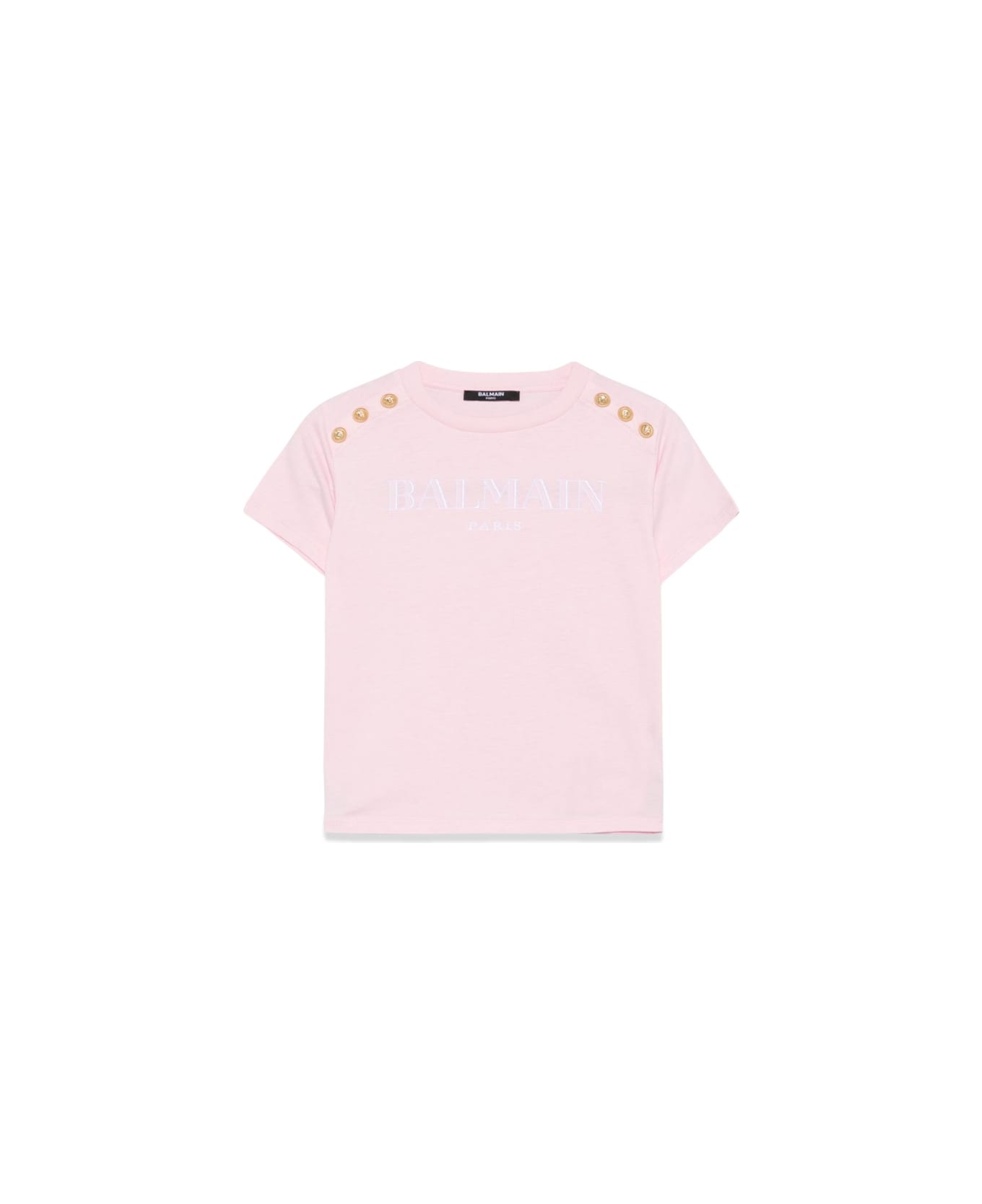 Balmain T-shirt With Buttons - PINK