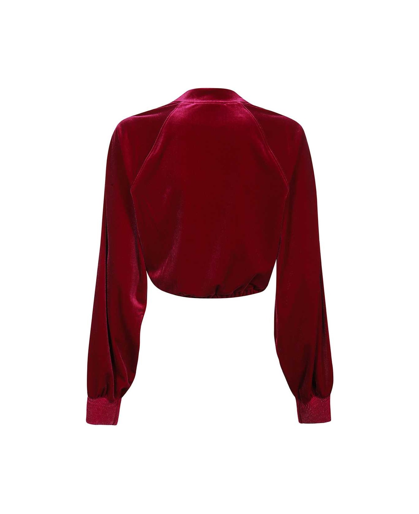 Versace Jeans Couture Cropped Sweatshirt - Burgundy フリース