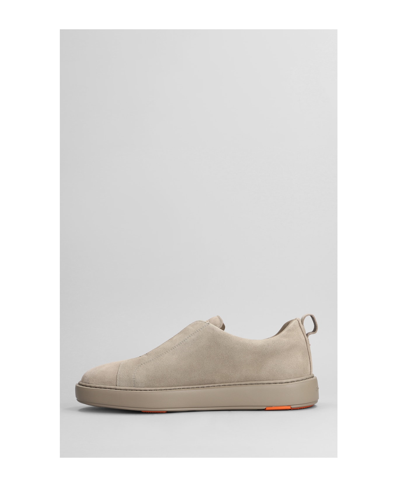 Santoni Victory Sneakers In Taupe Suede - taupe