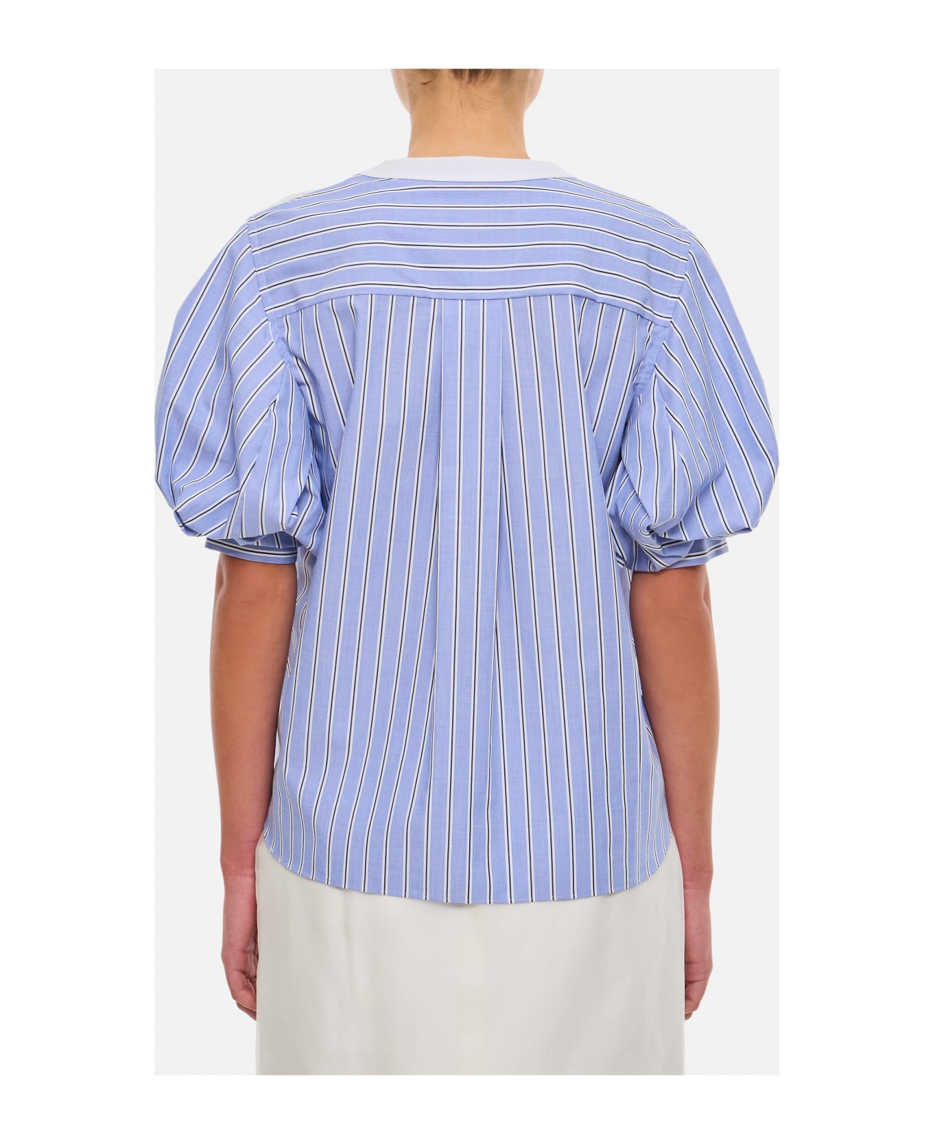 Sacai Cotton Poplin X Cotton Jersey T-shirt - Clear Blue