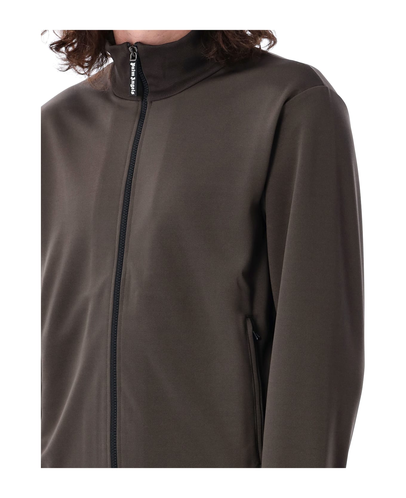 Palm Angels Curved Logo Track Jacket - GREY