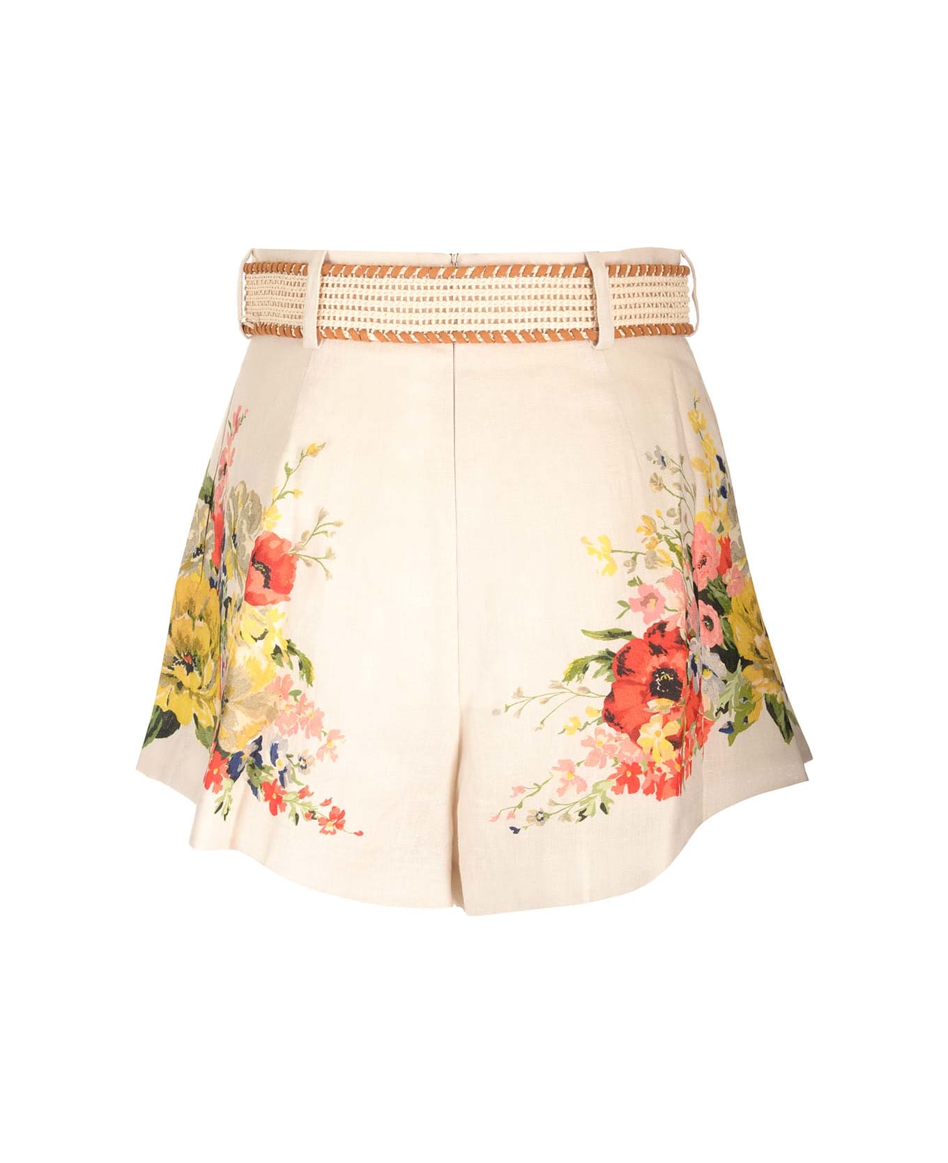 Zimmermann 'alight Tuc' Shorts - Ivory Floral