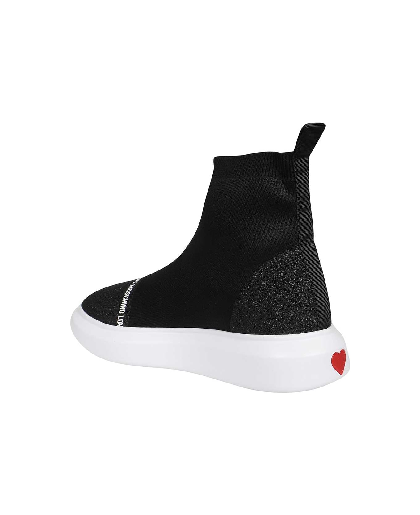 Love Moschino Knitted Sock-sneakers - black