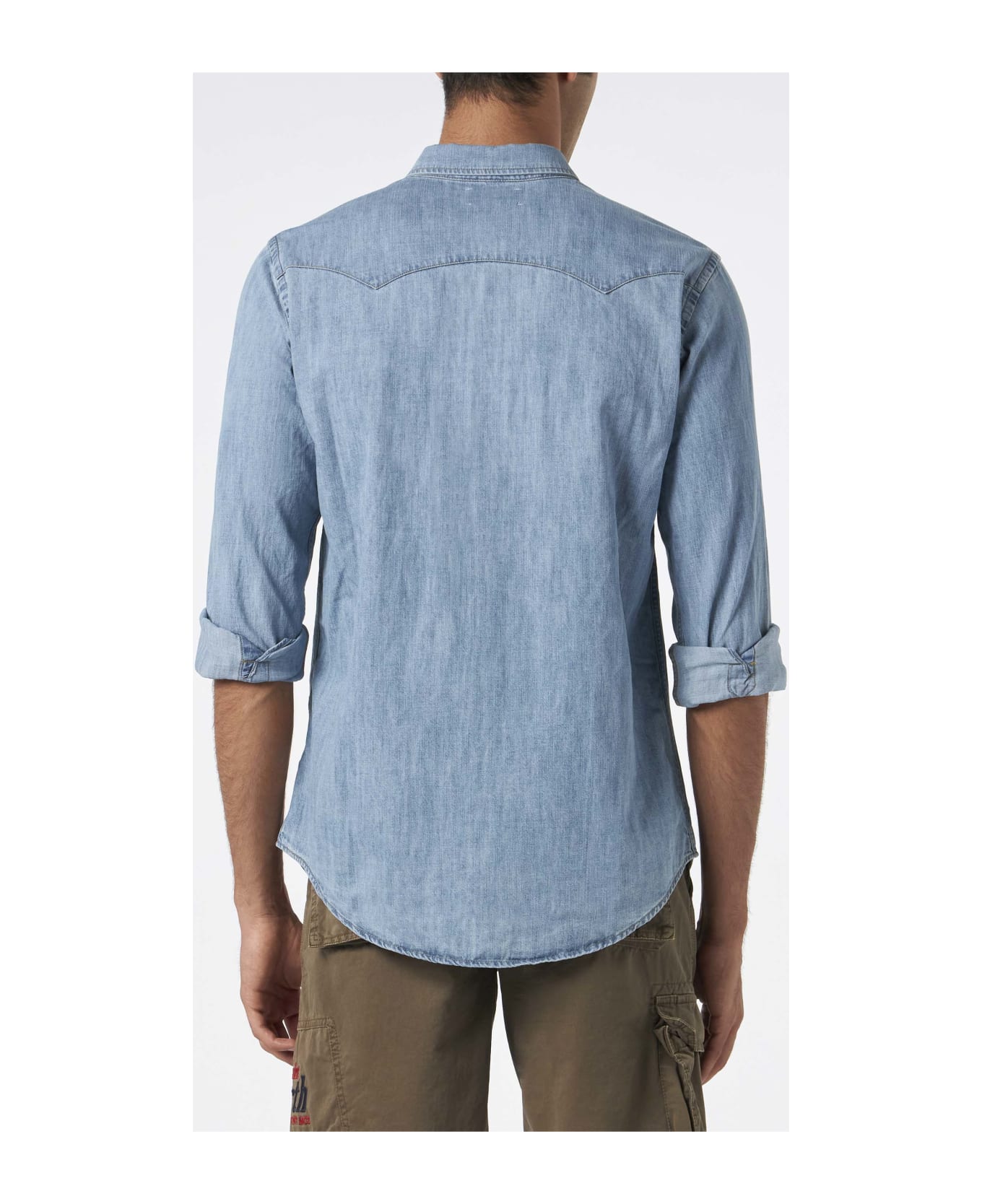 MC2 Saint Barth Man Denim Cotton Shirt - BLUE