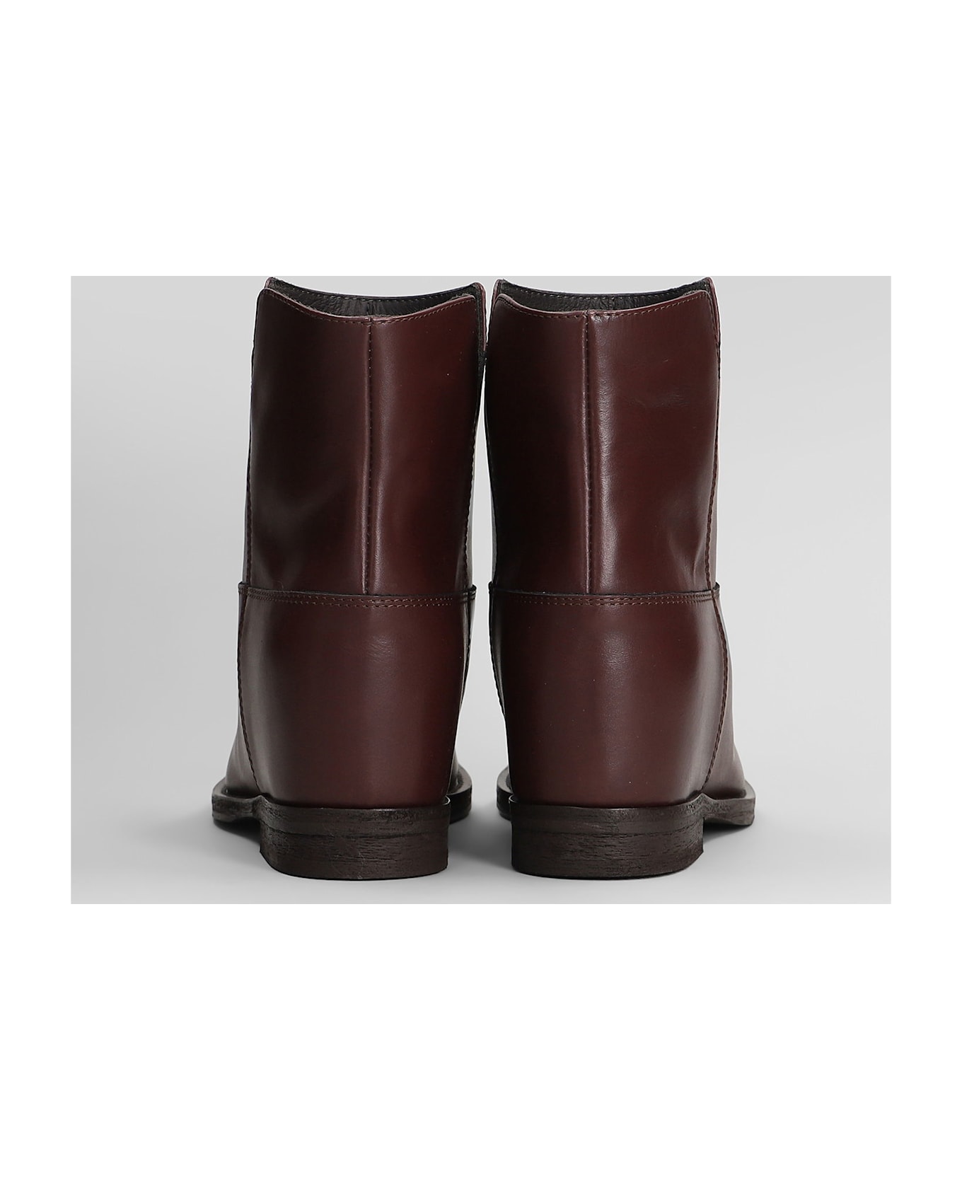 Via Roma 15 Ankle Boots Inside Wedge In Bordeaux Leather - bordeaux